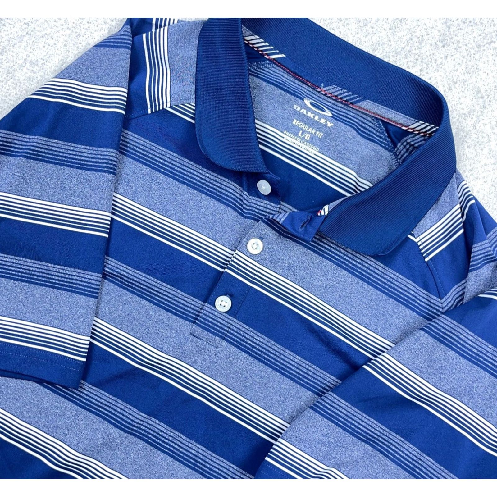Oakley Oakley Polo Shirt Men L Blue Striped Regular Fit Performance Dry Wicking Size US L / EU 52-54 / 3 - 2 Thumbnail