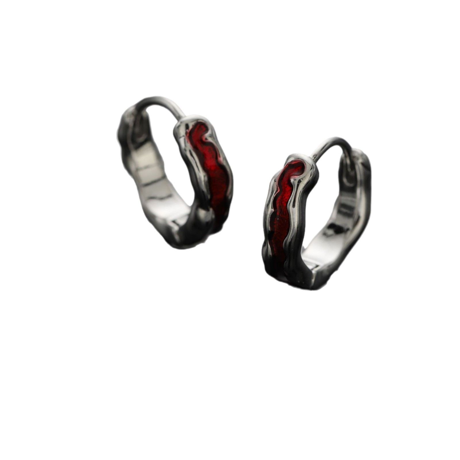 Jewelry × Sterling Silver Dark Earrings One Pairs Chrome Jewelry Size ONE SIZE - 5 Thumbnail