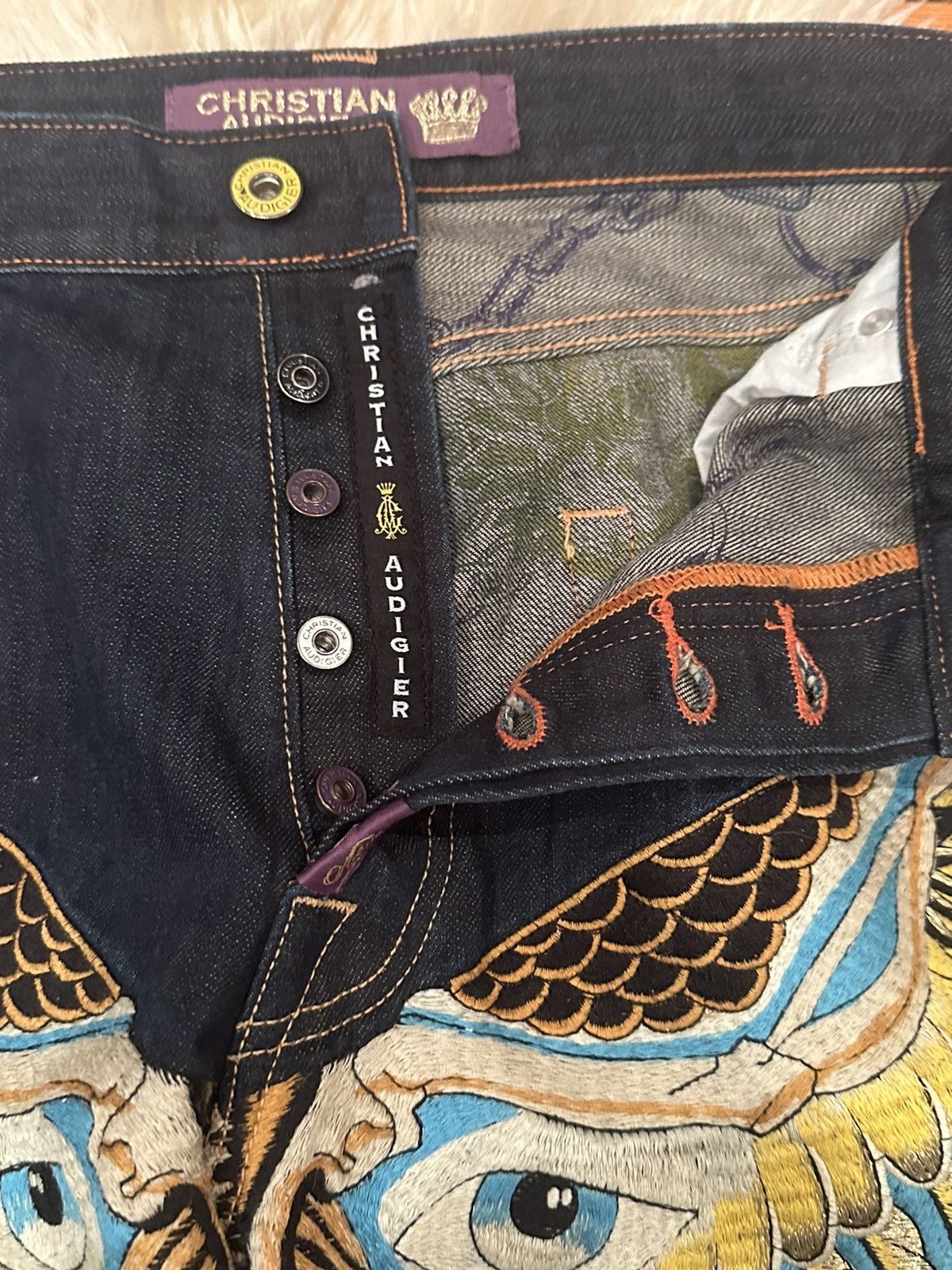 Ed Hardy × Japanese Brand × Vintage Insane rare Ed Hardy embroidery pants Size US 40 / EU 56 - 9 Thumbnail