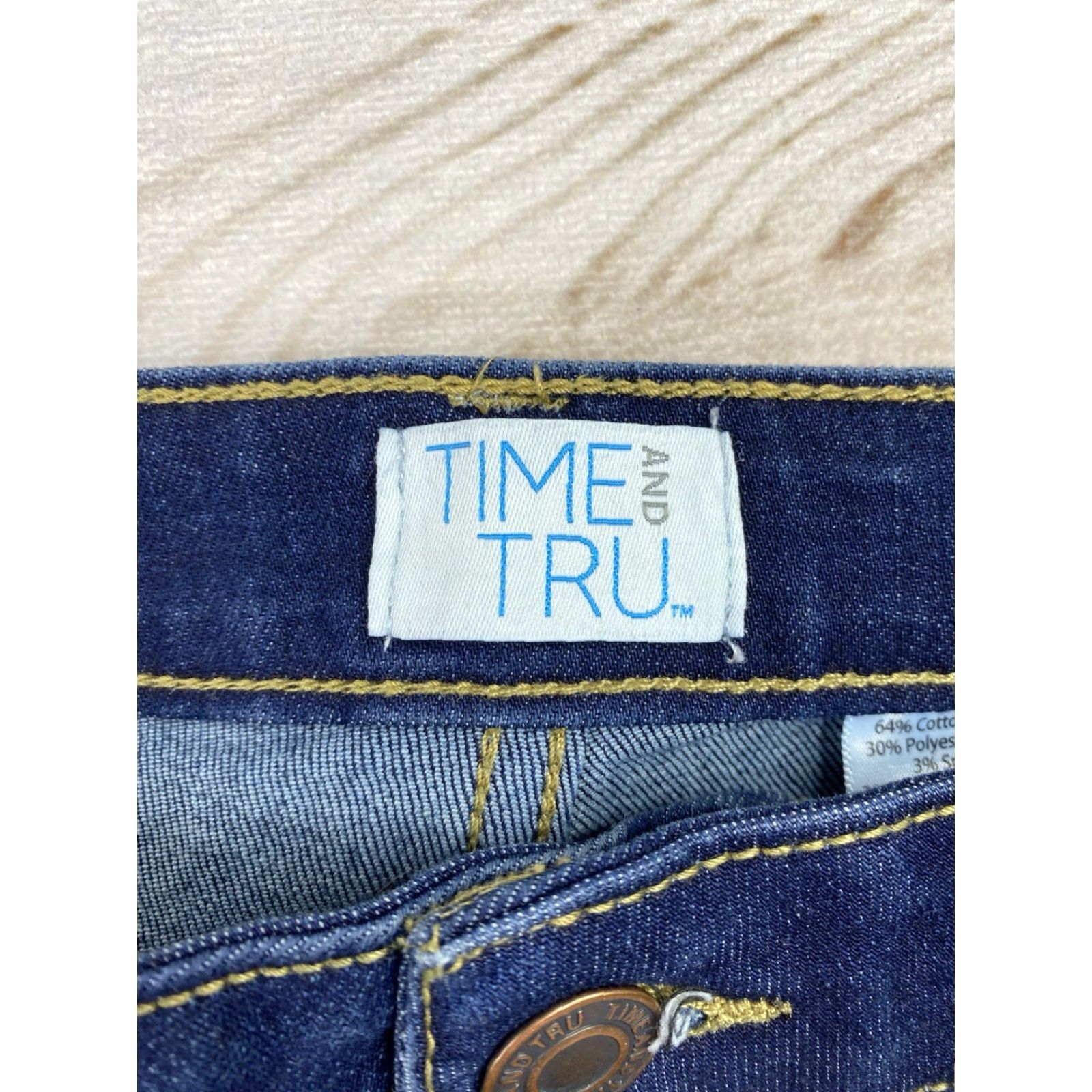 Vintage Time and Tru Jeans 14 Short Dark Wash Mid Rise Stretch Boyfriend Ankle Jeans Size 36" / US 14 / IT 50 - 3 Thumbnail