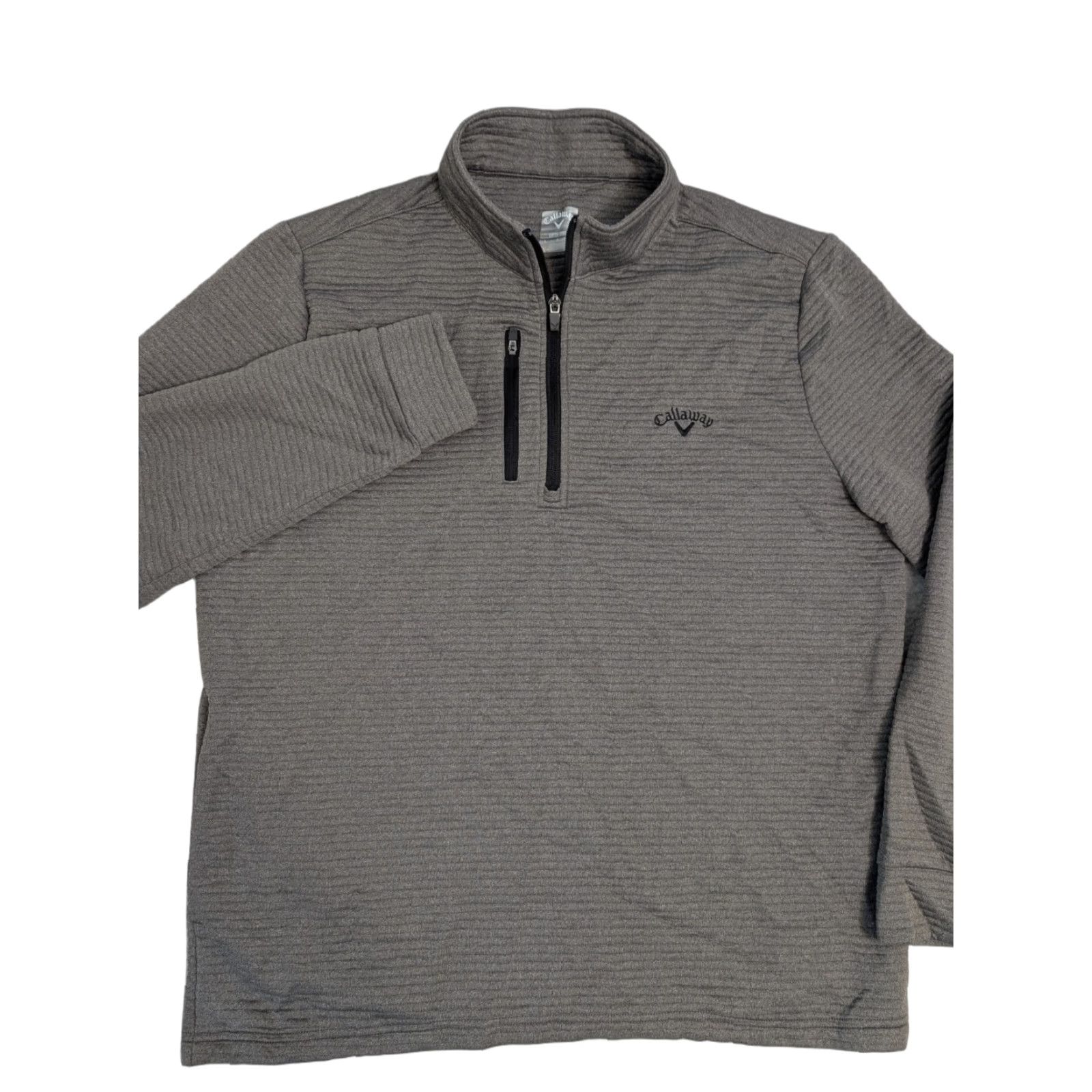 Callaway Callaway Jacket Mens Large L/S Charcoal/Light Grey 1/4 Zip Fleece Pullover Embroidered Logo Size US L / EU 52-54 / 3 - 1 Thumbnail