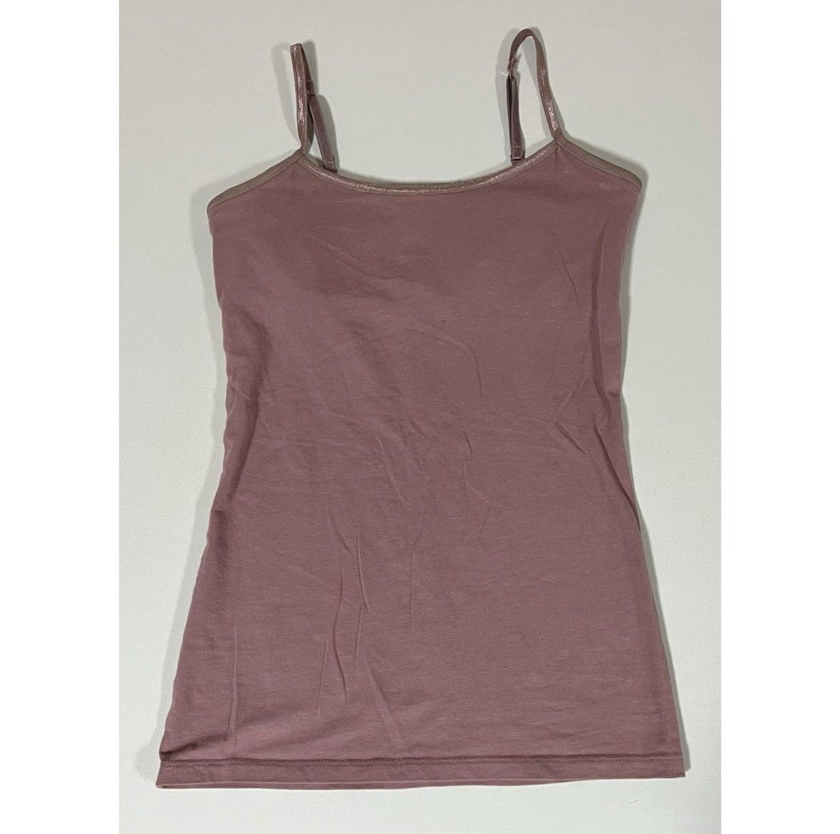 Vintage SO Mauve Pink Cami Shelf-Bra Camisole Tank Top Shirt XS 🎀 Size XS / US 0-2 / IT 36-38 - 2 Thumbnail