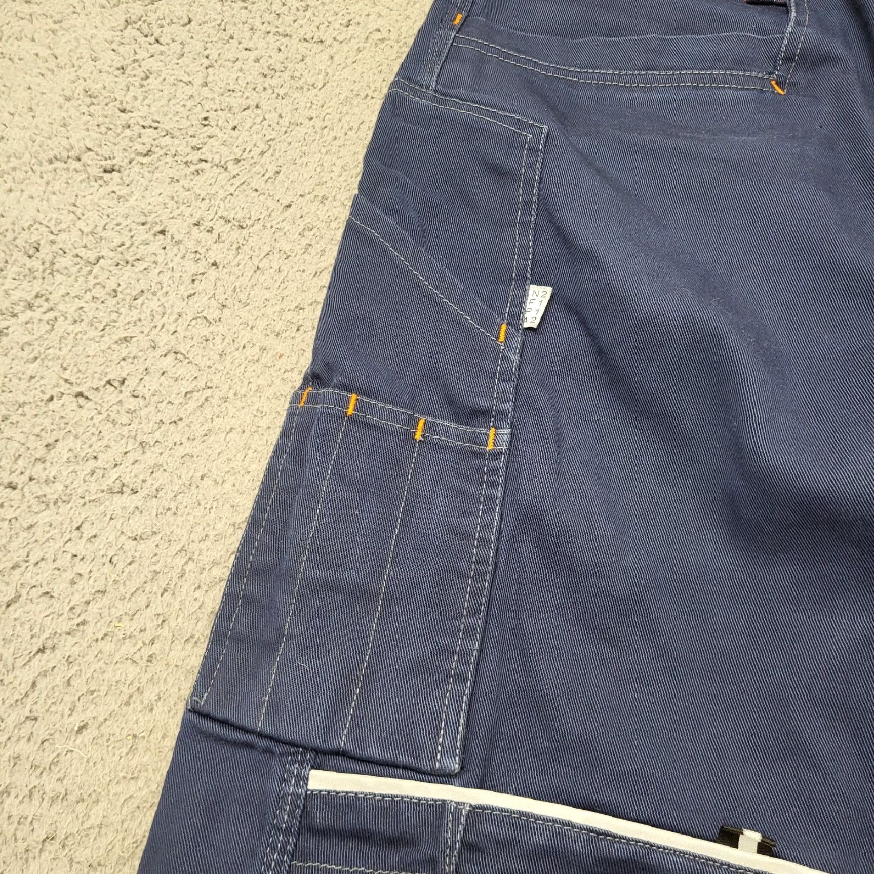 Vintage Kontra FR Pants Men's 36x32 Navy Blue Canvas Cargo Pocket Utility Jeans Workwear Straight Leg Pants Mens Regular Size 36 Navy blue Kontra FR Size US 36 / EU 52 - 5 Thumbnail
