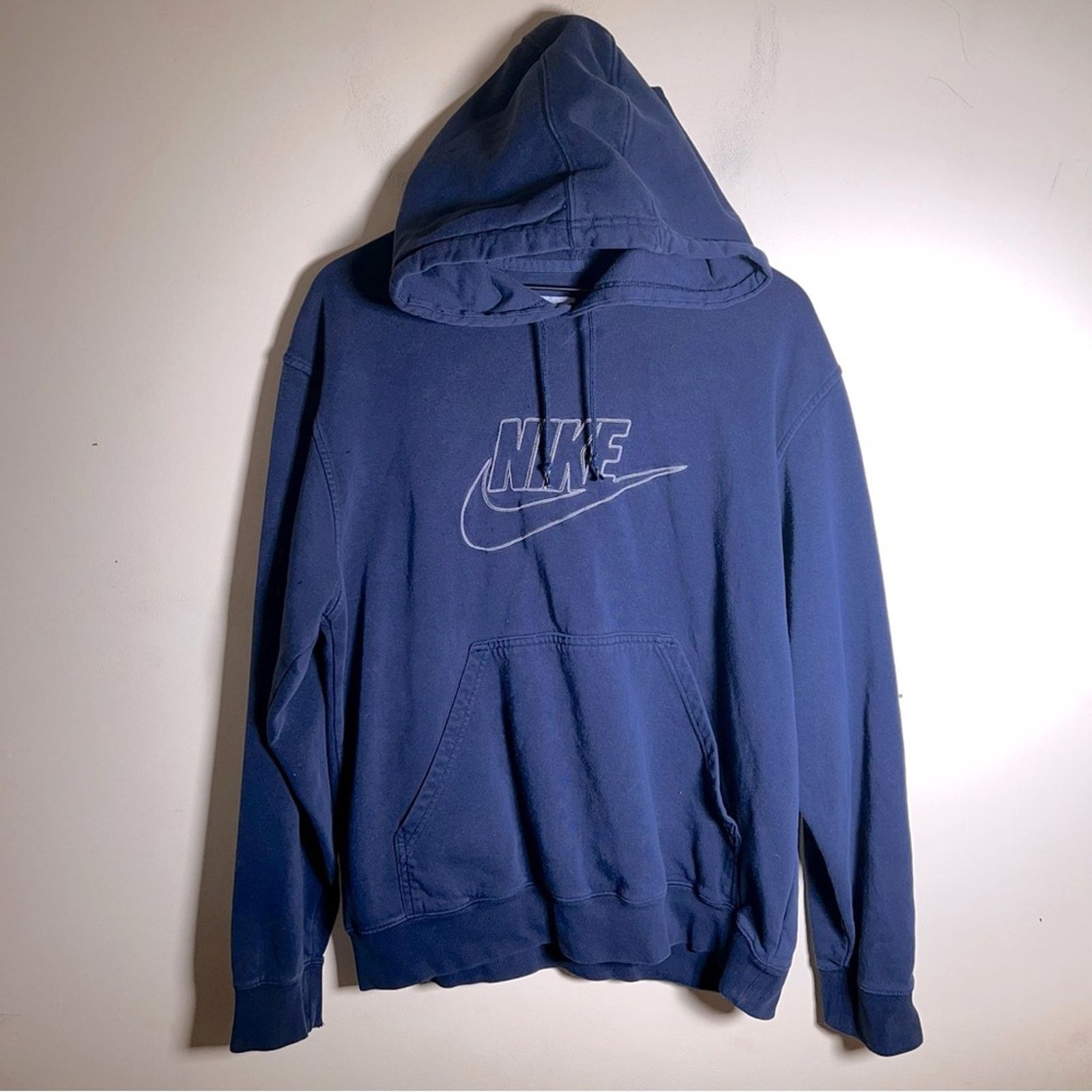Nike VNTG NIKE 90s gray tag embroider detail drawstring hoodie L Size US L / EU 52-54 / 3 - 6 Thumbnail
