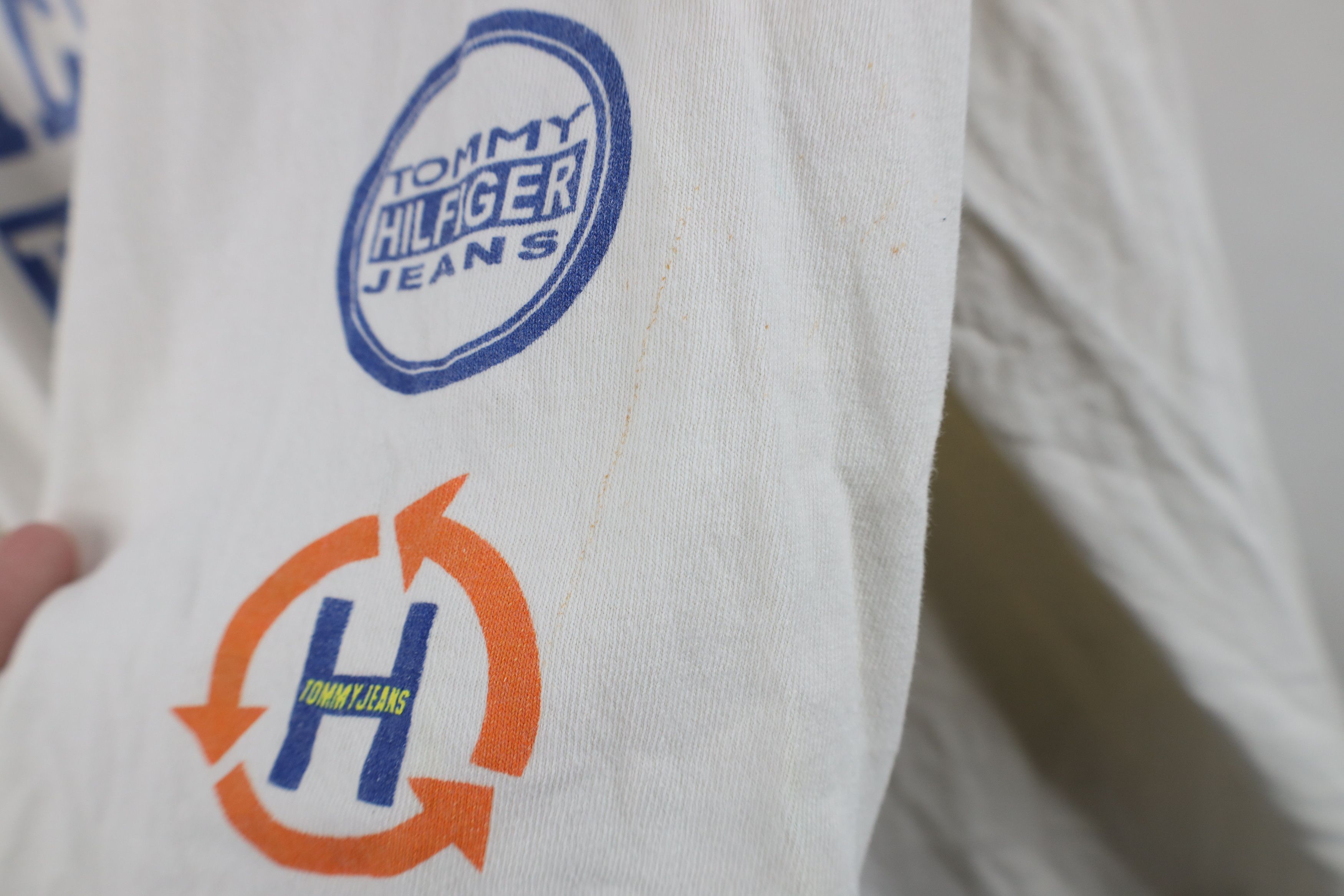 Vintage 90s Tommy Hilfiger Long Sleeve T-Shirt White USA