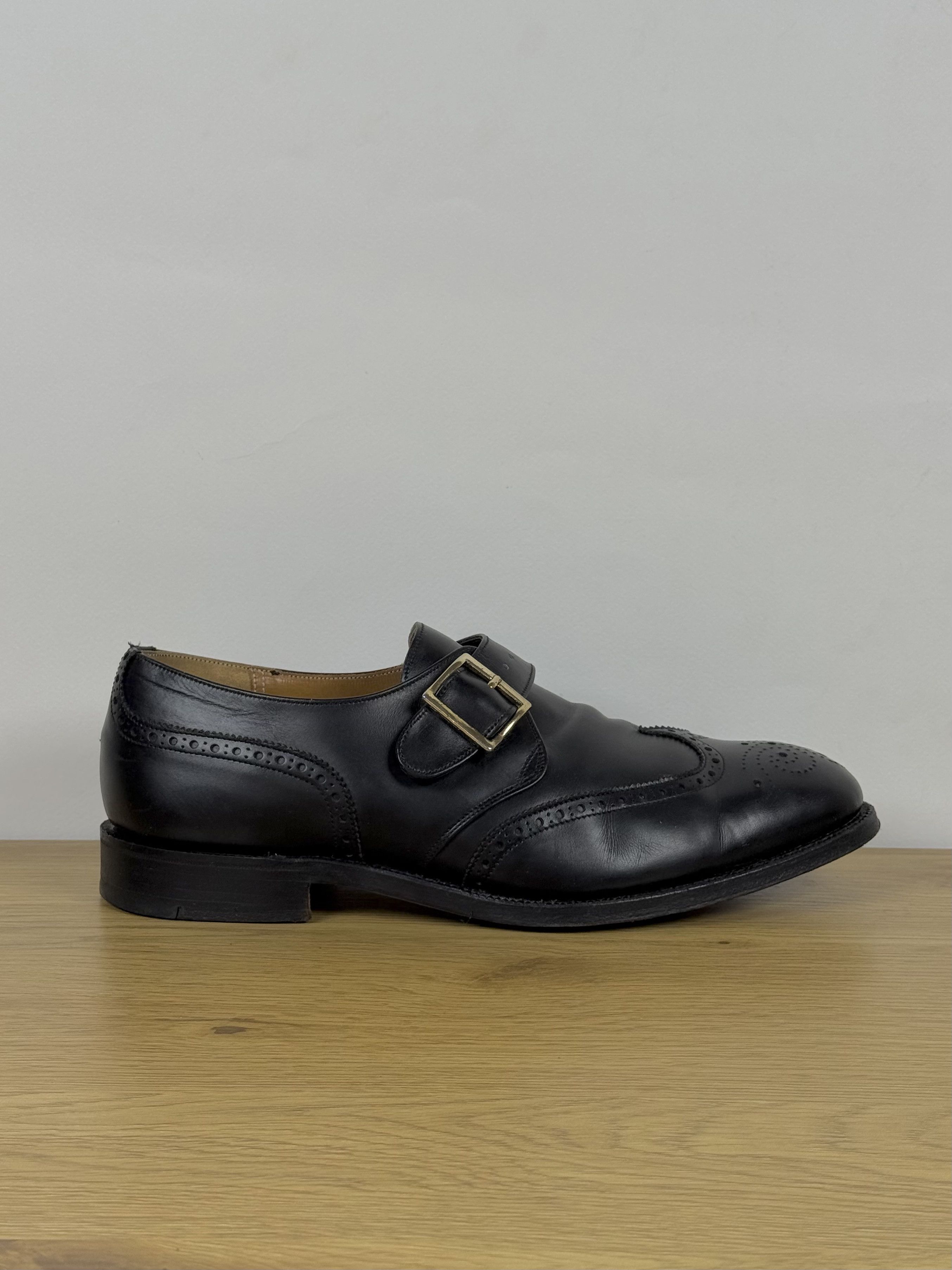 Cheaney Men's Cheaney Black Monk Brogue Shoes US10 Size US 10 / EU 43 - 4 Thumbnail