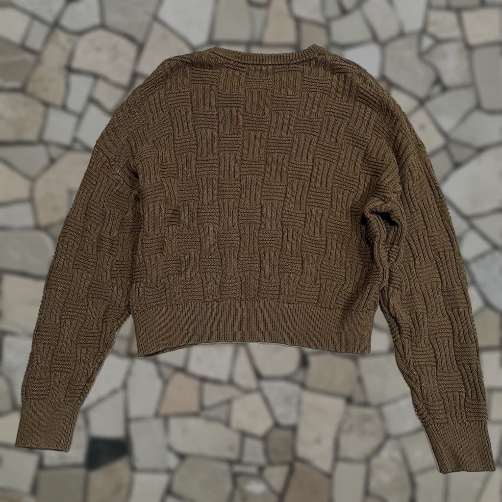 Reformation VINTAGE Reformation Winnie Basketweave Organic Cotton Brown Sweater Women’s Large Size L / US 10 / IT 46 - 1 Thumbnail