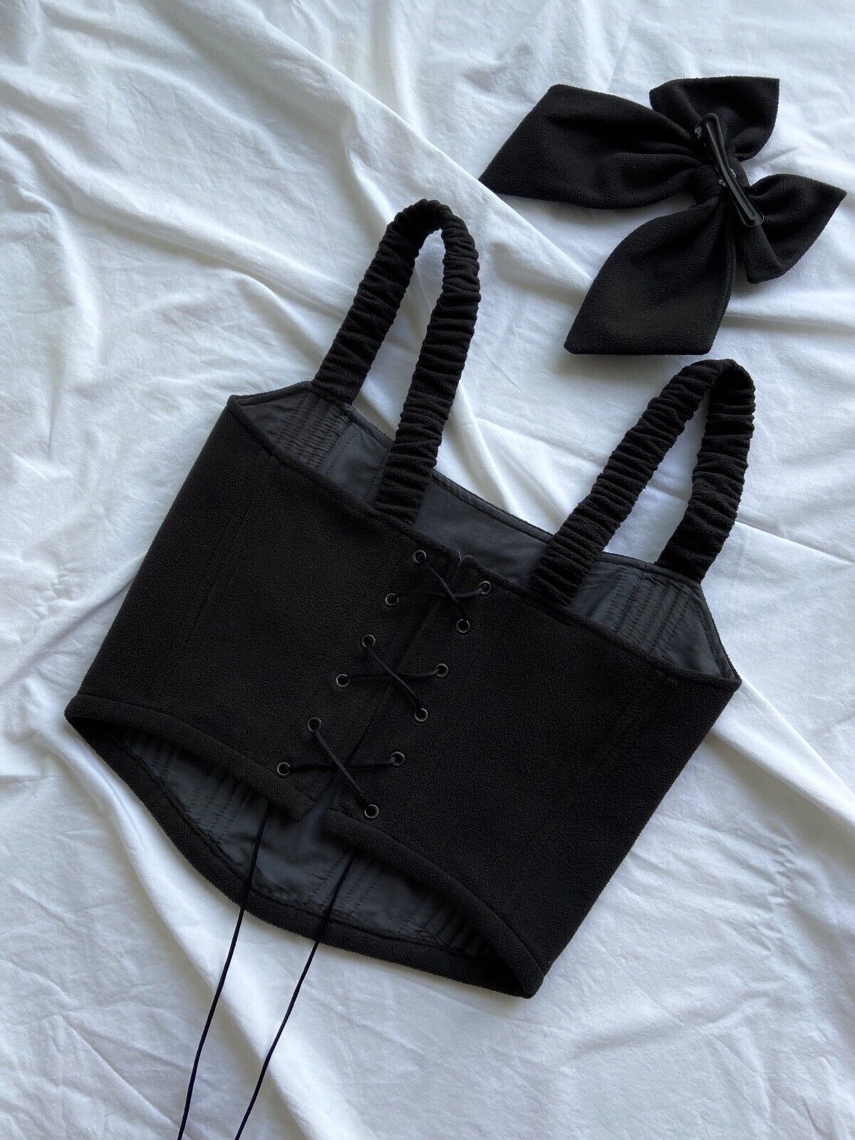 Handmade Handmade The North Face Black Fleece Women's Crop Top Corset Size S / US 4 / IT 40 - 7 Thumbnail
