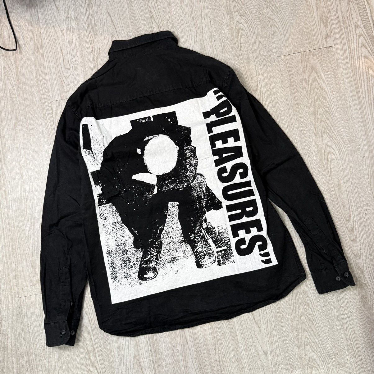 Japanese Brand PLEASURES attention minor threat back print button up shirt Size US L / EU 52-54 / 3 - 3 Thumbnail