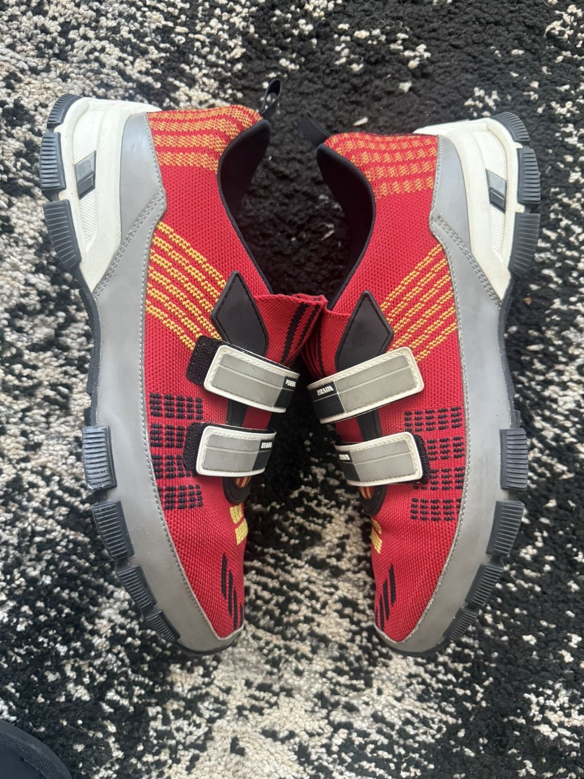 Prada Red Crossection Knit Cloudbust Sneakers Size US 9 / EU 42 - 3 Thumbnail
