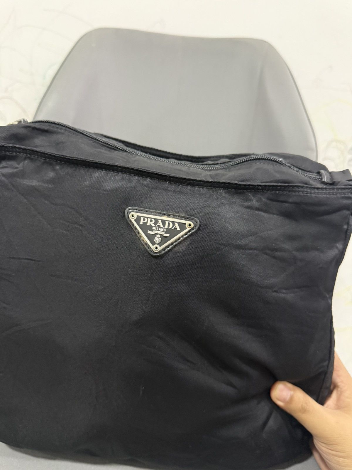 Prada Vintage Prada Black Medium Sling Shoulder Nylon Bag Size ONE SIZE - 8 Thumbnail