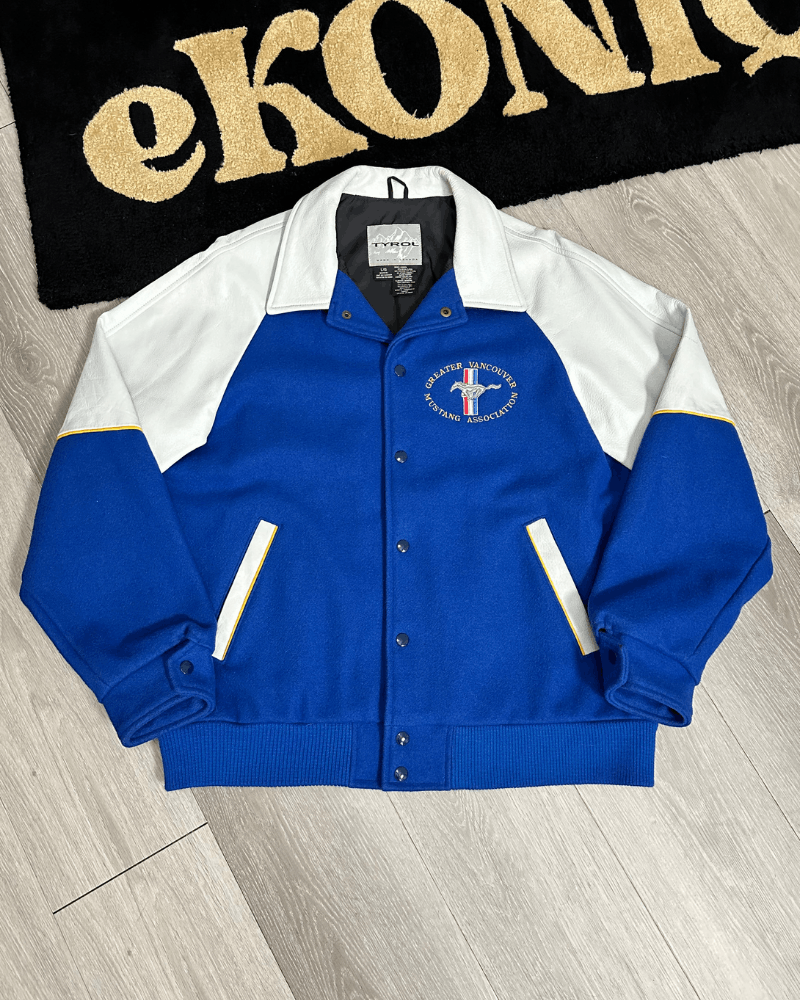 image of Vintage Gvma Ford Mustang '66 Coupe Varsity Jacket in Blue, Men's (Size Large)