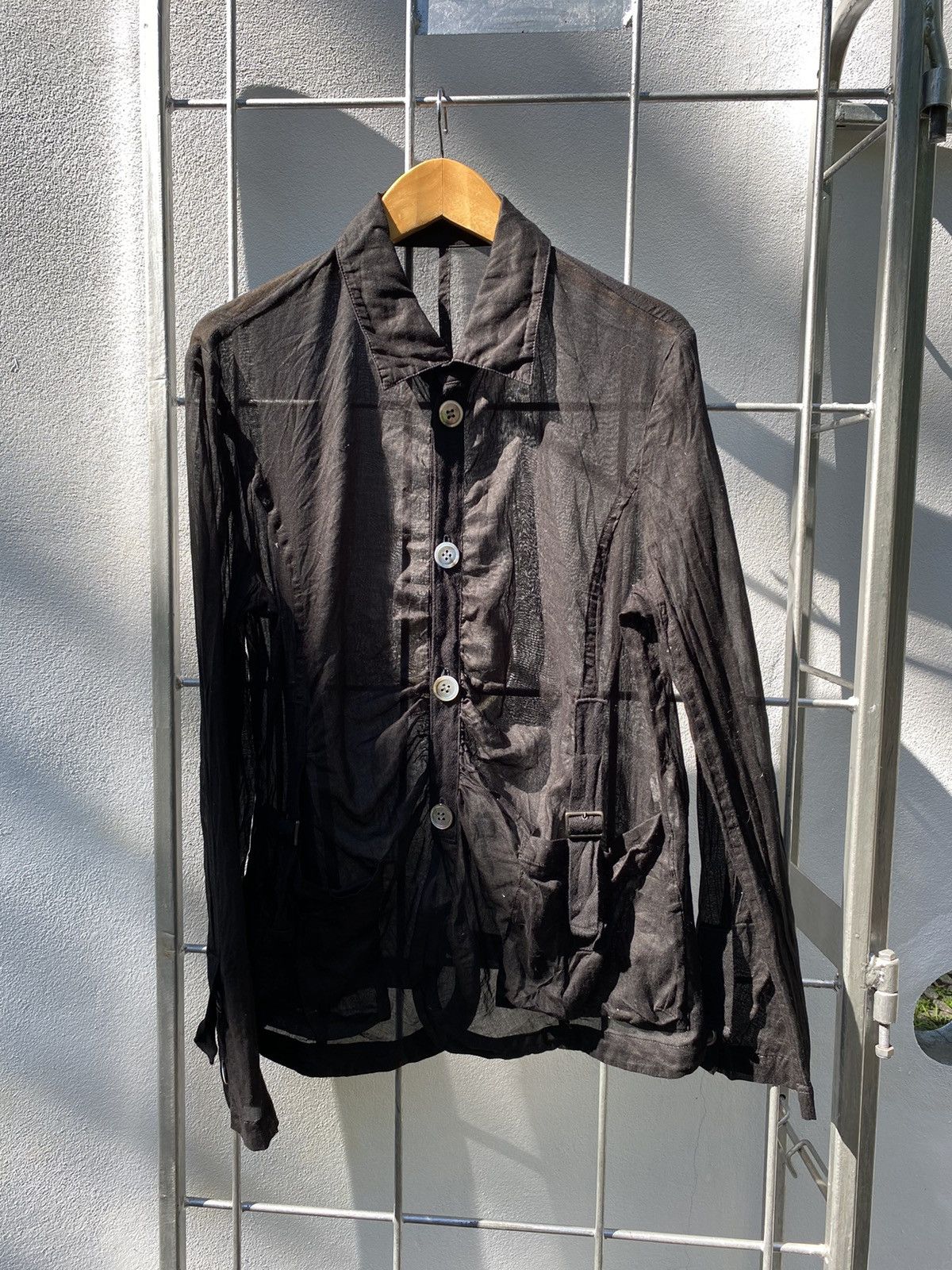 Sunao Kuwahara SUNAO KUWAHARA Black Silk Long-Sleeve Shirt Size M / US 6-8 / IT 42-44 - 15 Thumbnail