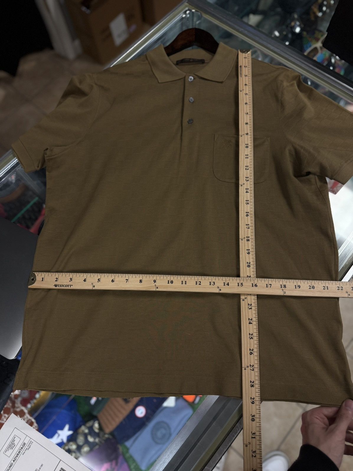 Louis Vuitton Louis Vuitton Polo Button Up Collar Tee Size XXL Brown/Gold Size US XXL / EU 58 / 5 - 12 Thumbnail