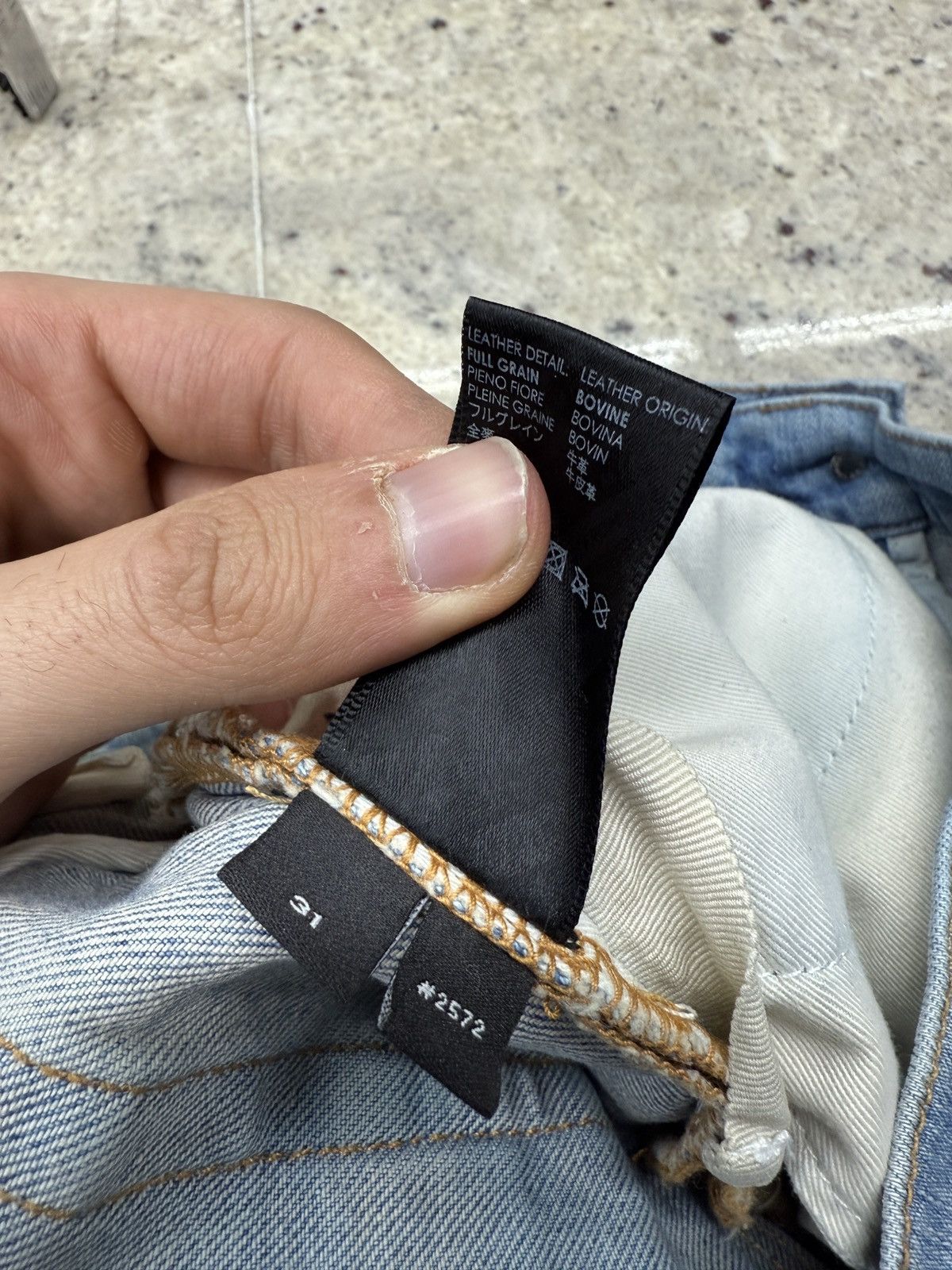 Amiri Amiri MX1 Blue Jeans Black Patch Size US 31 - 12 Thumbnail
