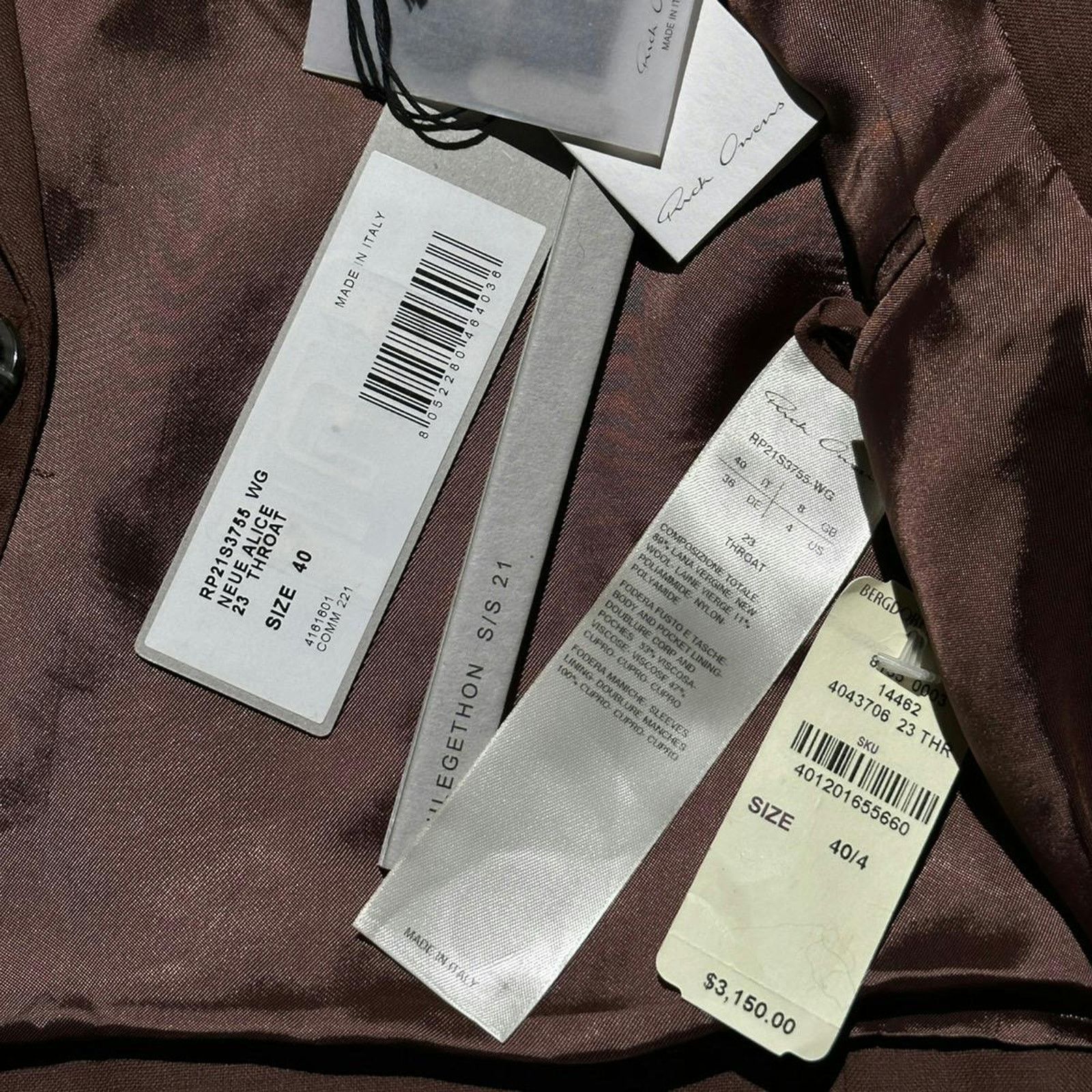 Rick Owens Drkshdw $3,150 NWT SS21 Alice bondage blazer Size US XS / EU 42 / 0 - 6 Thumbnail