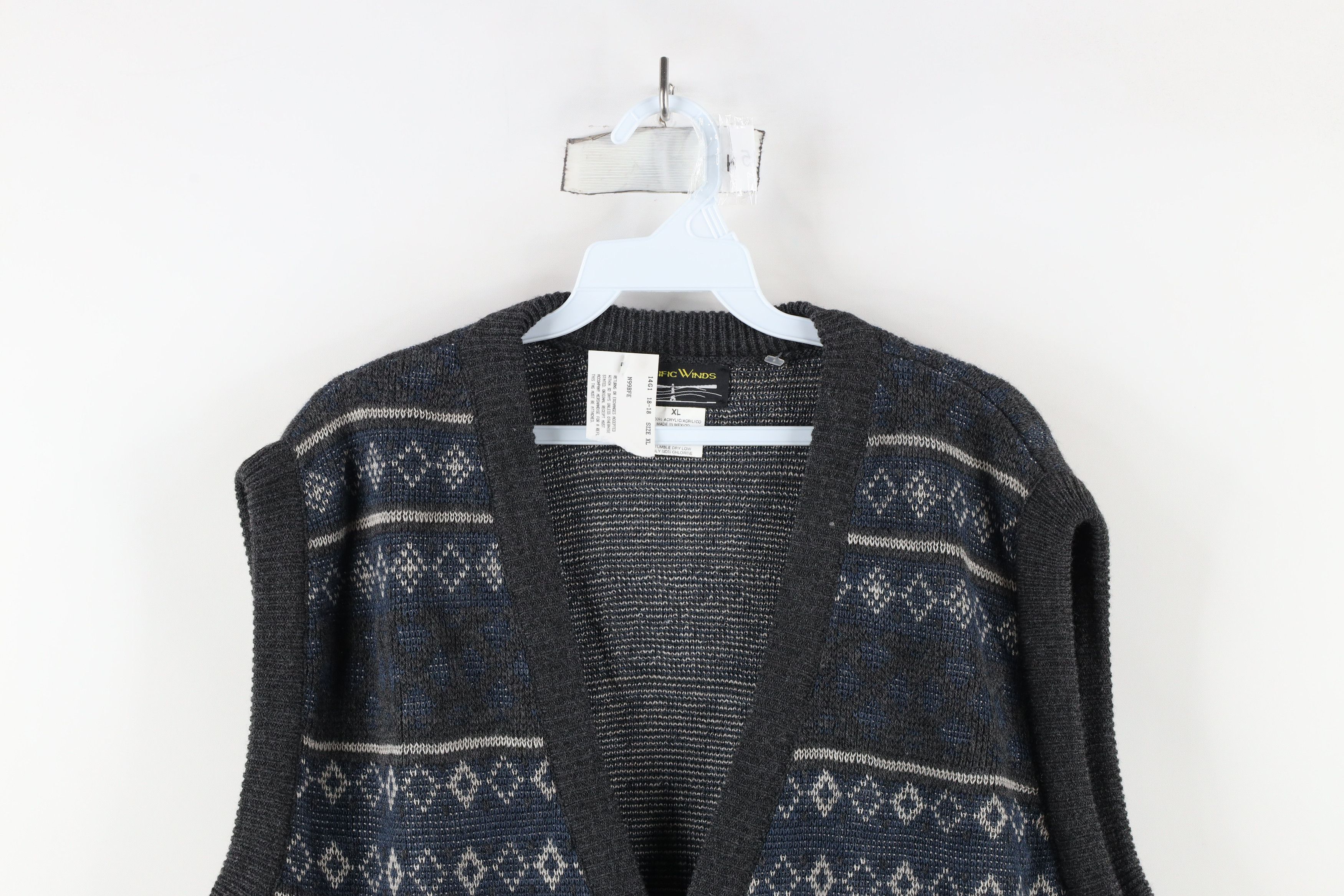 Vintage Deadstock Vintage 90s Streetwear Knit Cardigan Sweater Vest Size US XL / EU 56 / 4 - 2 Thumbnail