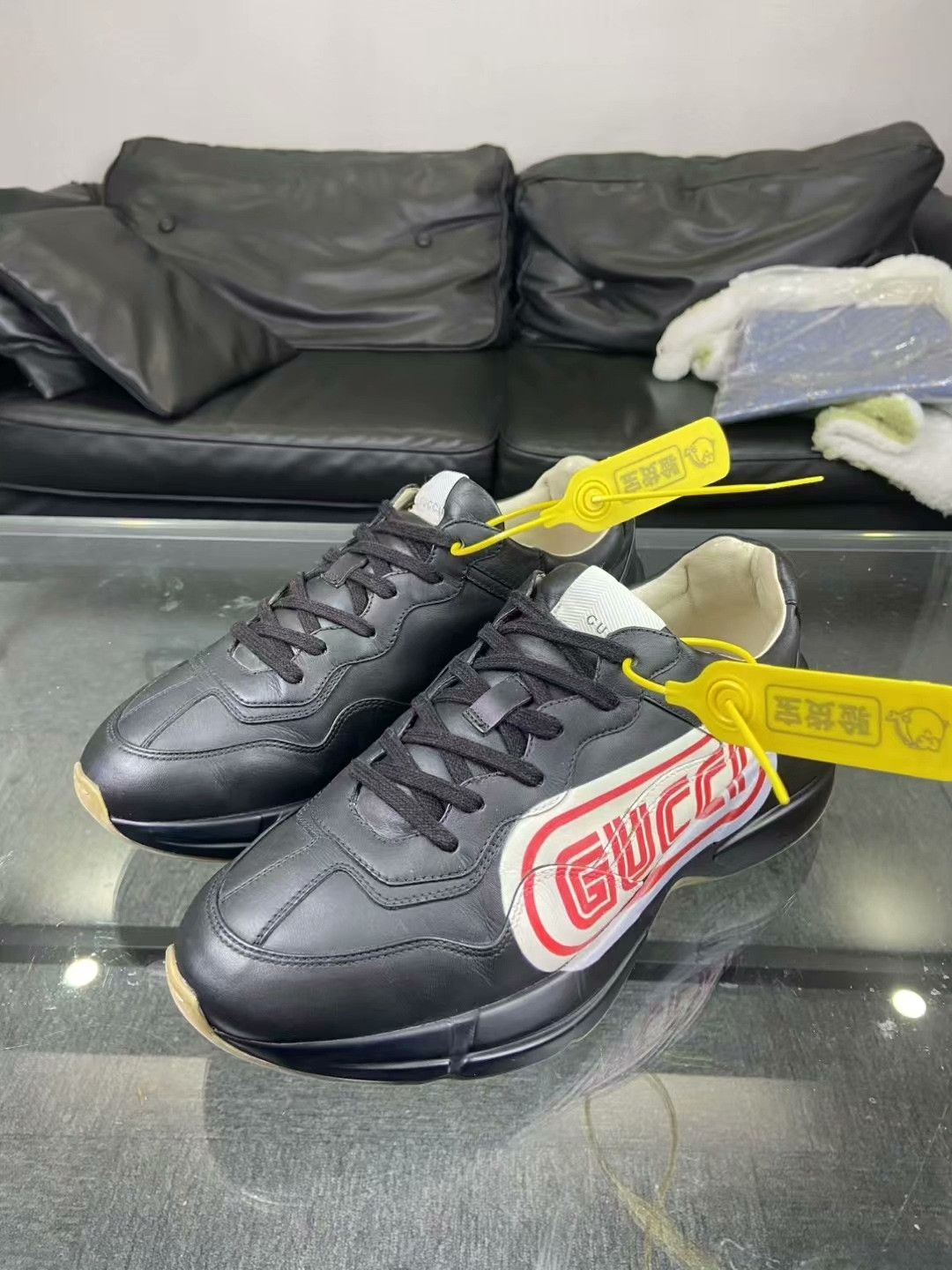 Gucci Gucci Black Hitop Sneakers 9 Men Size US 9 / EU 42 - 1 Thumbnail