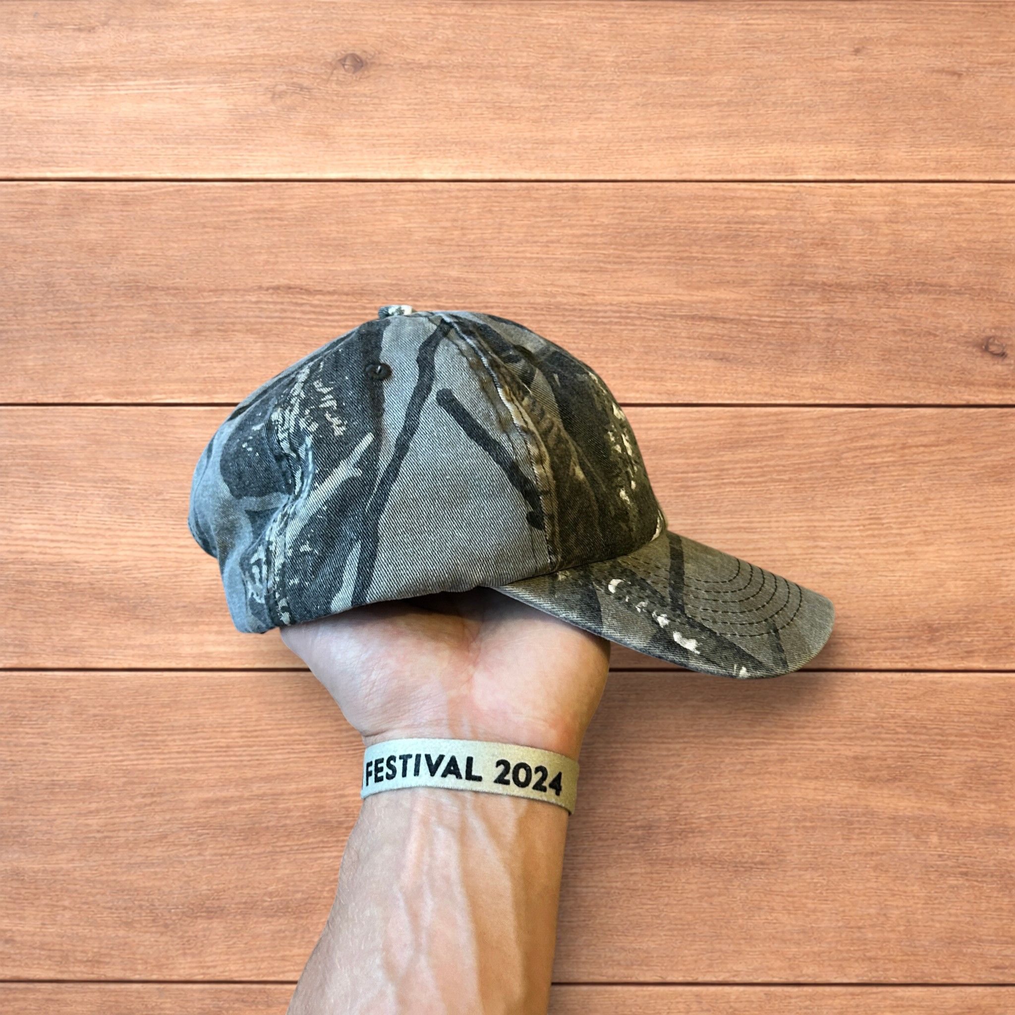 Japanese Brand Vintage style Camo military cap hat in grey colourway. Size ONE SIZE - 2 Thumbnail