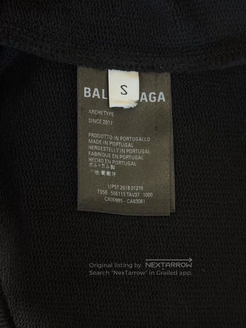 Balenciaga Balenciaga Black Back Big Logo Printed Hooded Sweatshirt Size US S / EU 44-46 / 1 - 7 Thumbnail