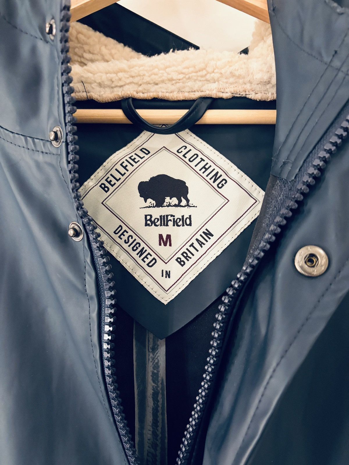 Bellfield Bellfield UK Sherpa-Lined Rain Jacket — Slate Blue Size US M / EU 48-50 / 2 - 2 Thumbnail