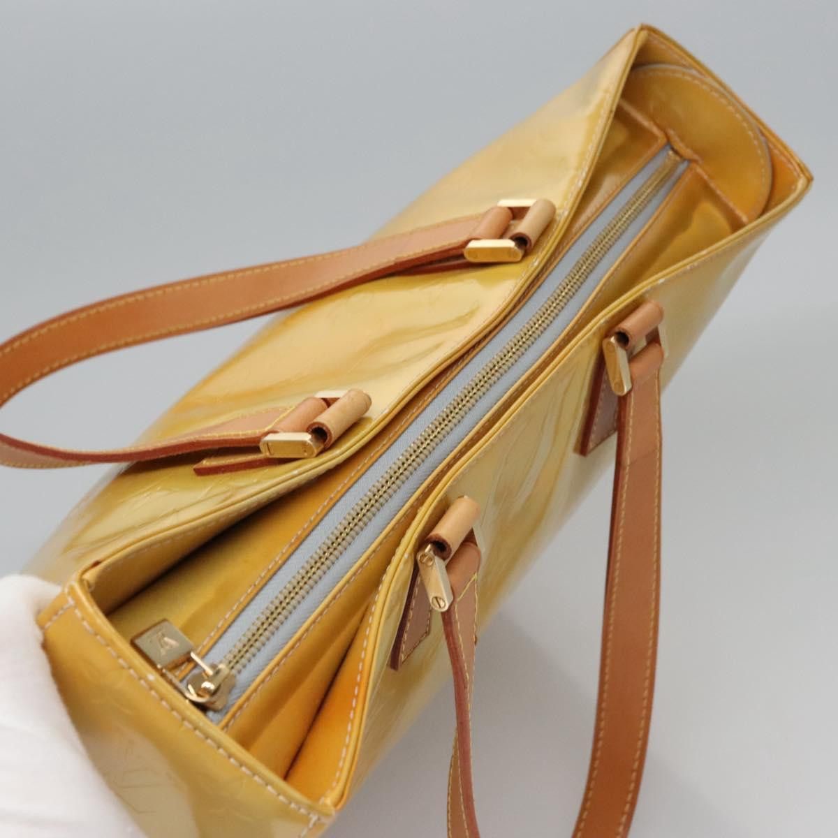 Louis Vuitton LOUIS VUITTON Monogram Vernis Columbus Tote Bag Gris M91028 Size ONE SIZE - 7 Thumbnail
