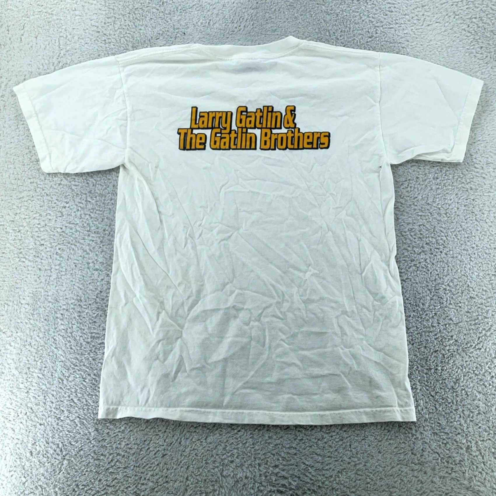 Gildan VINTAGE Larry Gatlin and the Gatlin Brothers T-Shirt Mens M White Cotton Heavyweight Size US M / EU 48-50 / 2 - 5 Thumbnail