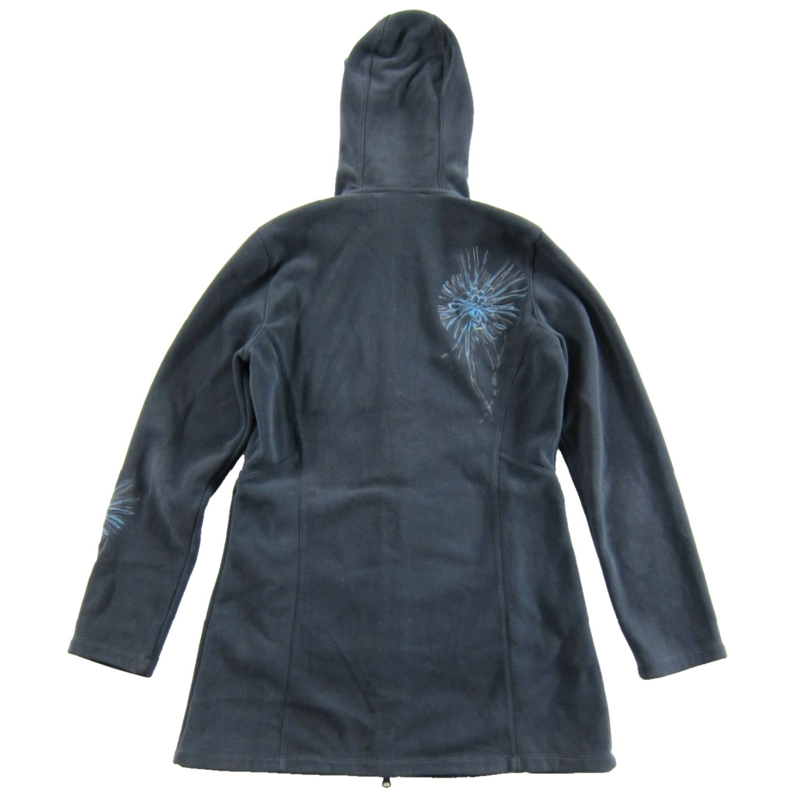 Athleta Athleta Coat Shirt M Womens Trench Blue Floral Embroidered Long Hooded Full Zip Size M / US 6-8 / IT 42-44 - 2 Thumbnail