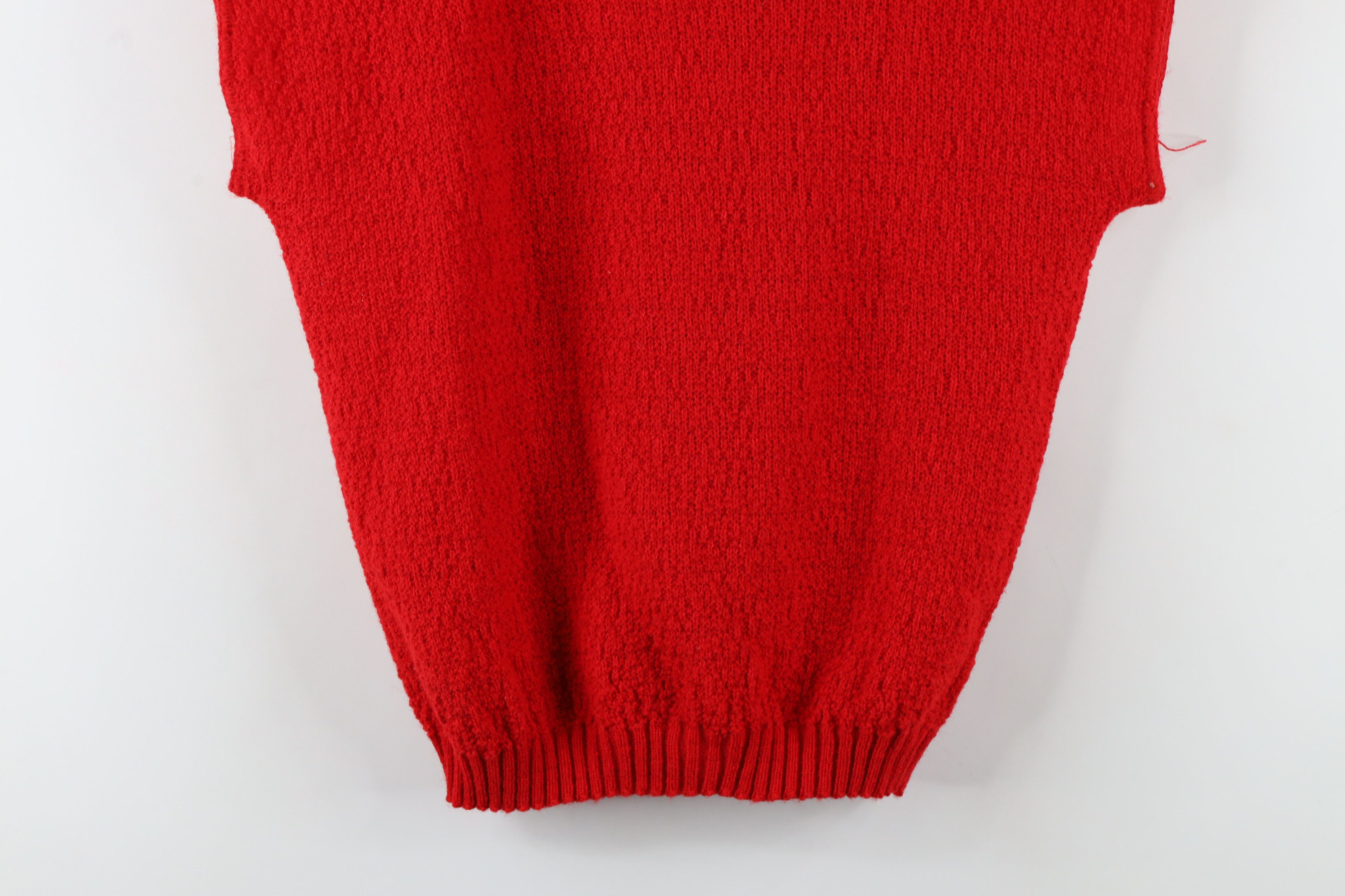 Vintage Vintage 80s 90s Mid Mod Streetwear Knit Sweater Vest Red USA Size S / US 4 / IT 40 - 3 Thumbnail