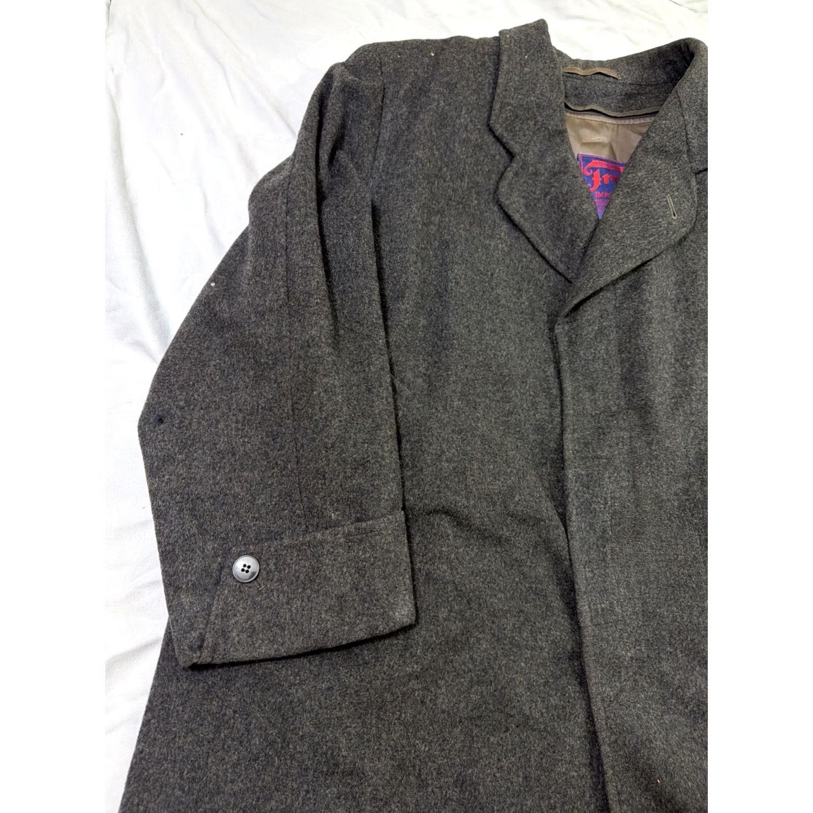 Vintage VINTAGE Loden Frey Coat Men XL Wool Gray Pea Coat Pockets-Flaws/Repair Needed Size US XL / EU 56 / 4 - 2 Thumbnail