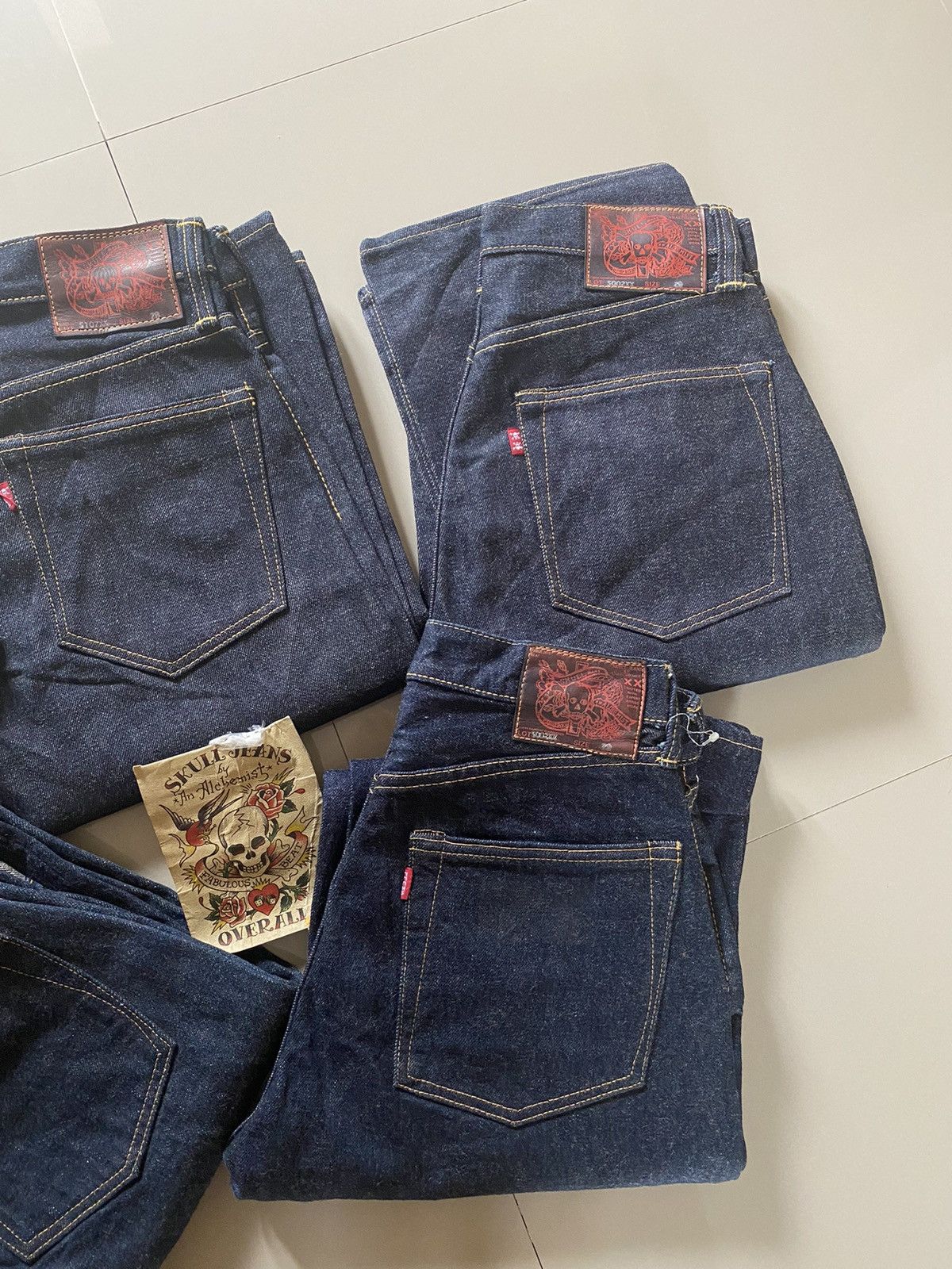Japanese Brand Brand New Old Stock Skull Jeans by Alchemist Denim Size 28 Size US 29 - 2 Thumbnail