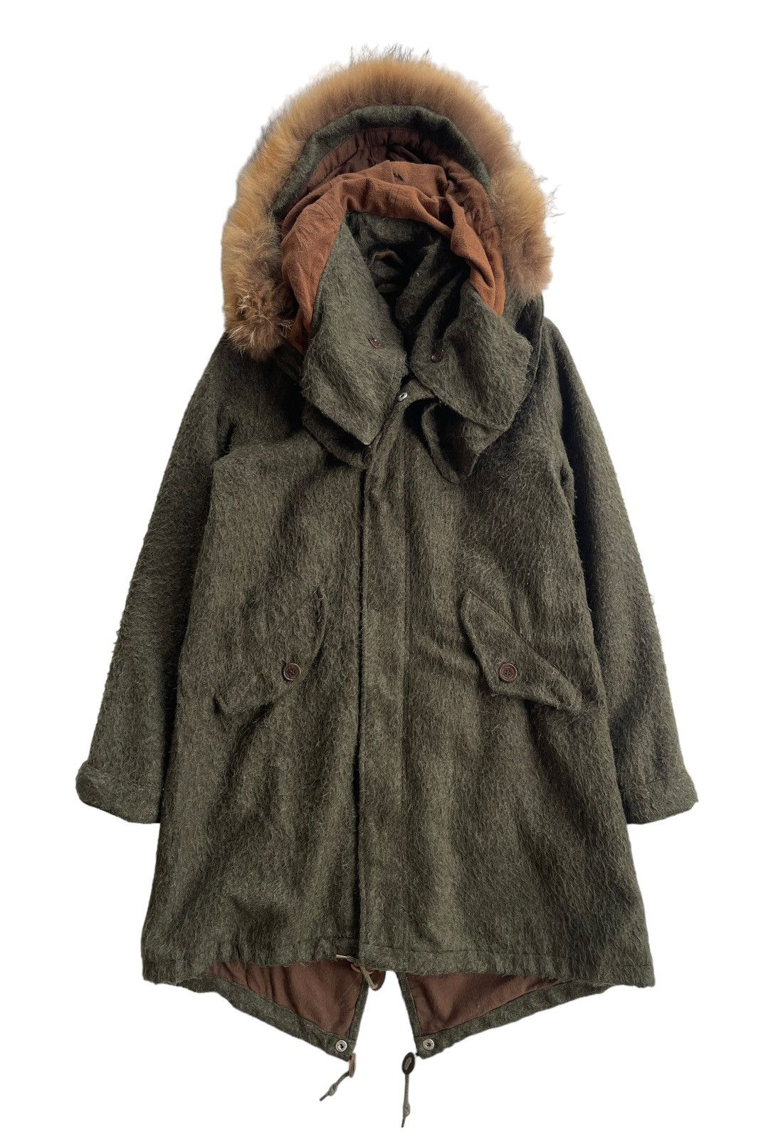 Japanese Brand Johnbull Raccoon Mohair Bono Hooded Parka Size M / US 6-8 / IT 42-44 - 1 Thumbnail