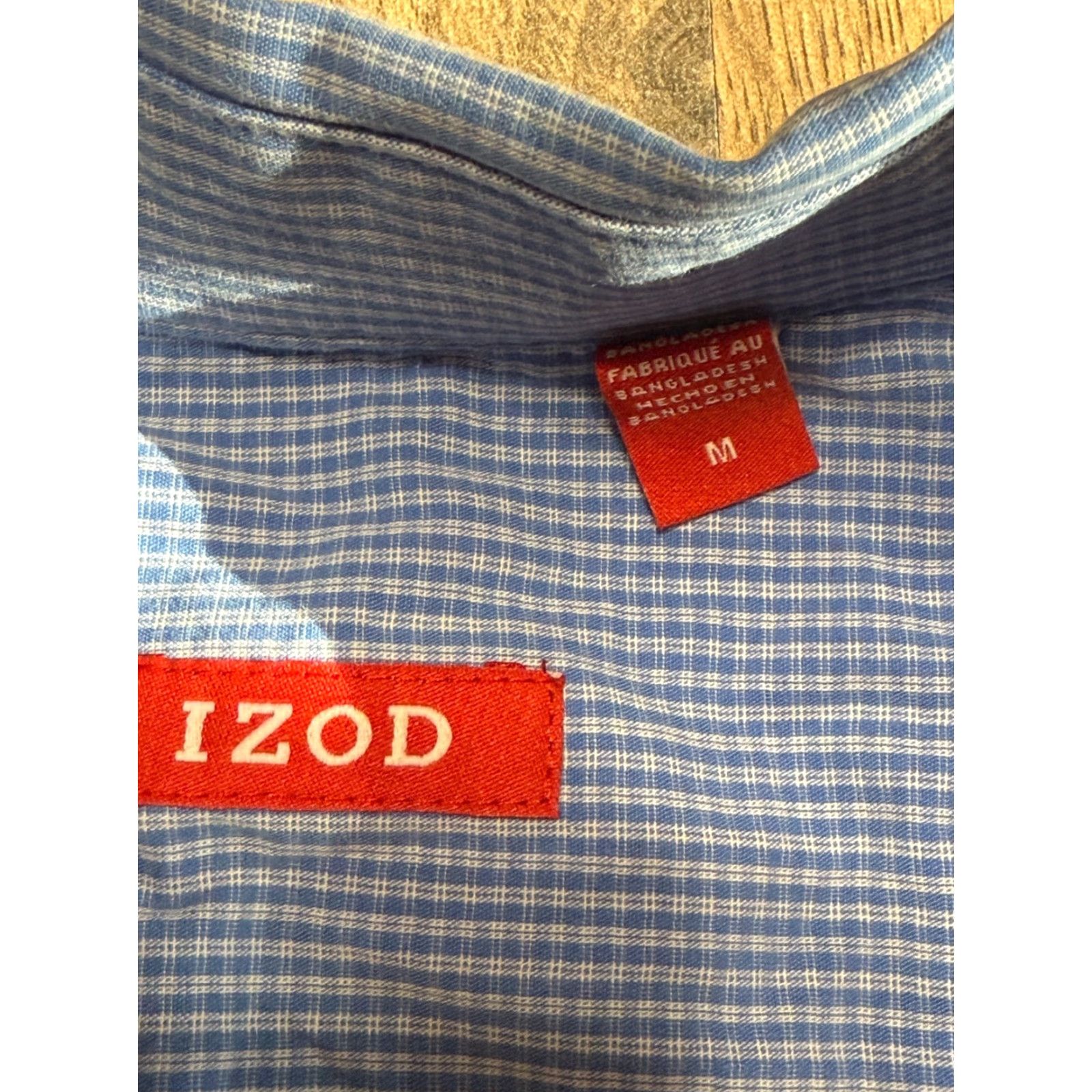 Izod IZOD Shirt Mens Medium Blue Striped Long Sleeve Button Up Collared Size US M / EU 48-50 / 2 - 5 Thumbnail