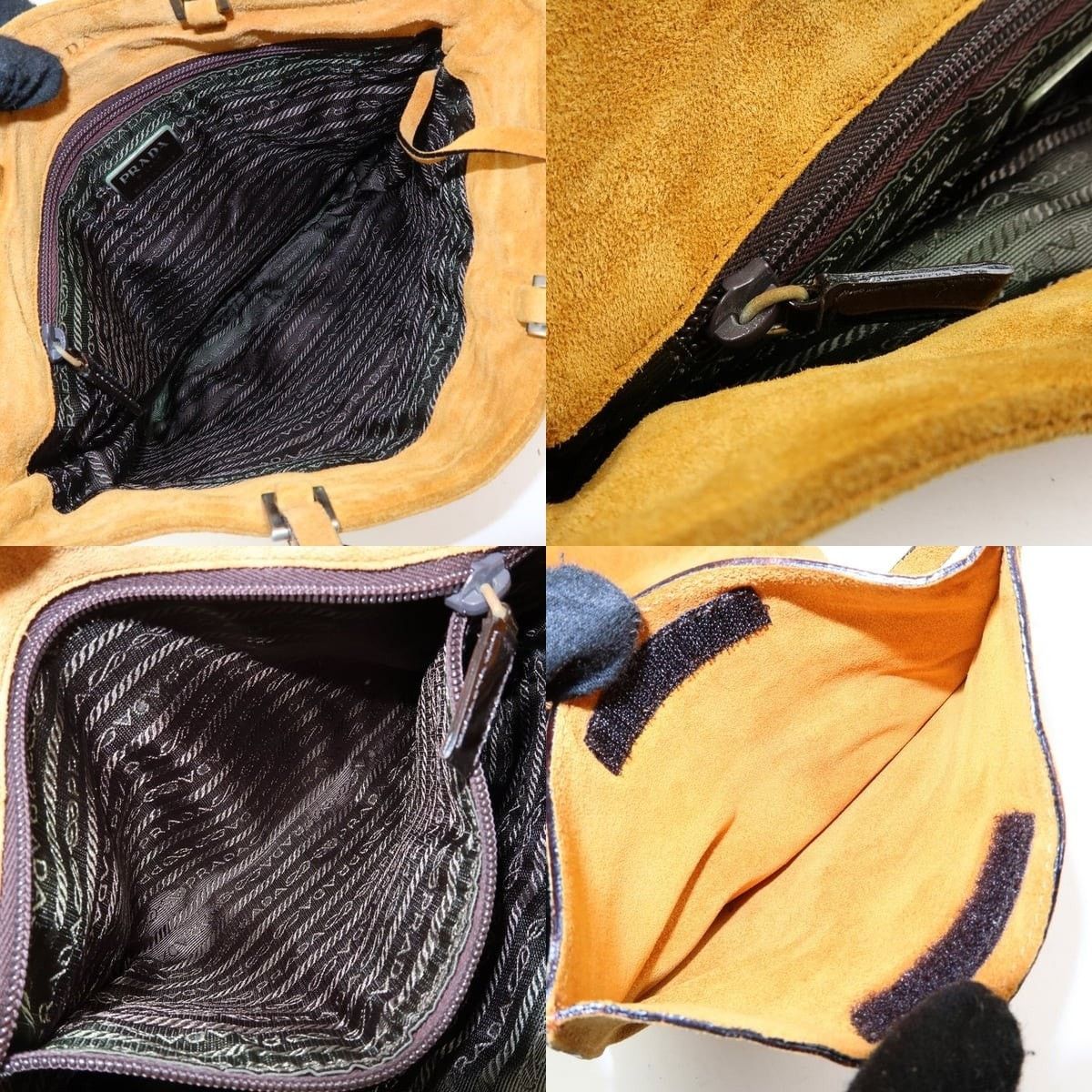 Prada Prada Maple Motif Suede Tote Tan Size ONE SIZE - 7 Thumbnail