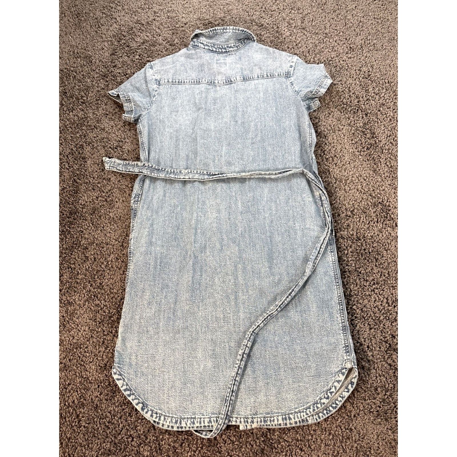 Lee VINTAGE Lee Women's Dress Western Pearl Snap Denim Shirt Dress Large M White Cowboys Rodeo Sz M Ladies Womens Size M / US 6-8 / IT 42-44 - 5 Thumbnail