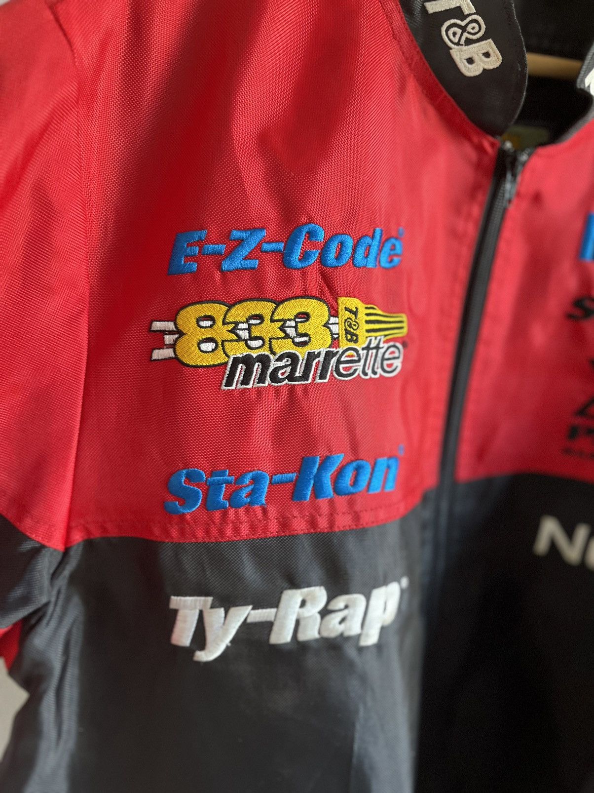 Vintage Vintage Y2K Saxon Racing Moto Patched Nylon Jacket Size US XL / EU 56 / 4 - 5 Thumbnail