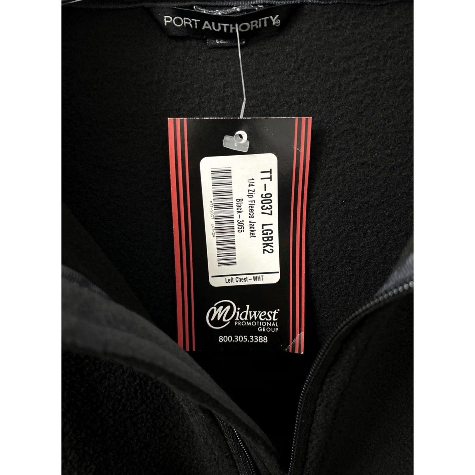 Port Authority Port Authority 1/4 Zip Fleece Jacket Mens Large Black Arrive Sweatshirt L/S NWT Size US L / EU 52-54 / 3 - 6 Thumbnail