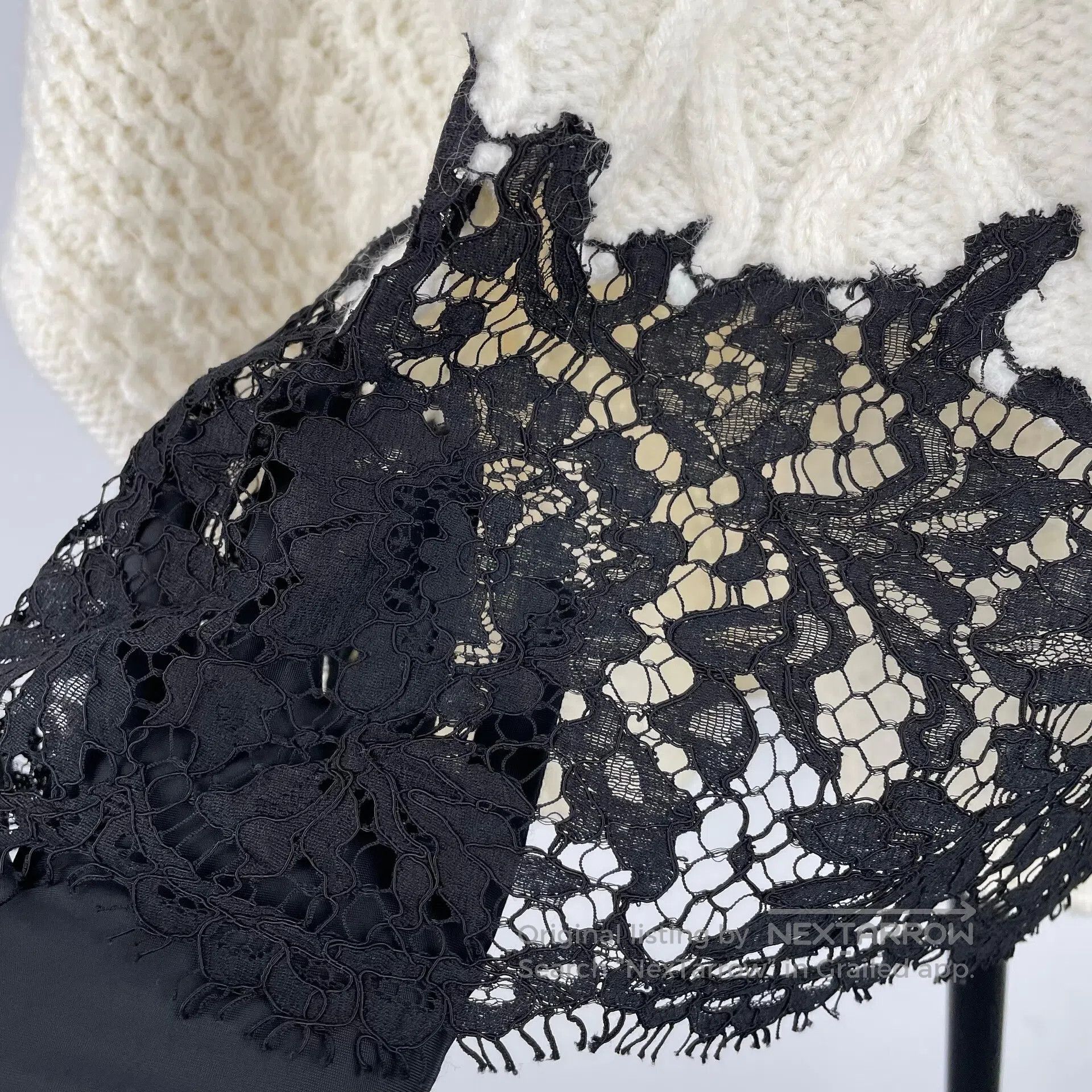 Valentino Valentino Heavy handcrafted lace mohair ivory white sweate Size US XS / EU 42 / 0 - 3 Thumbnail