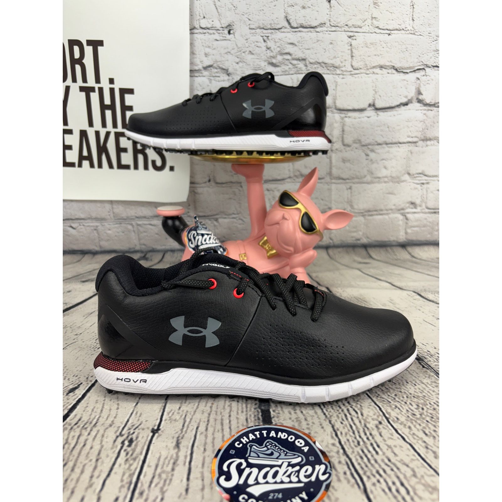 Under Armour Under Armour HOVR Fade 2 Golf Shoes Cleats Mens 7 Black Red Size US 7 / EU 40 - 1 Thumbnail
