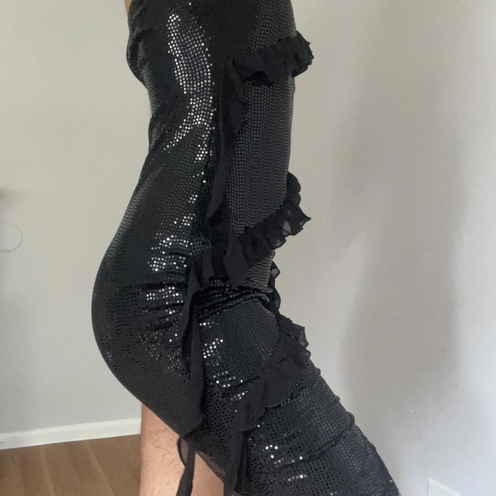Other Black sequin ruffle strapless dress #glamour #party Size S / US 4 / IT 40 - 5 Thumbnail