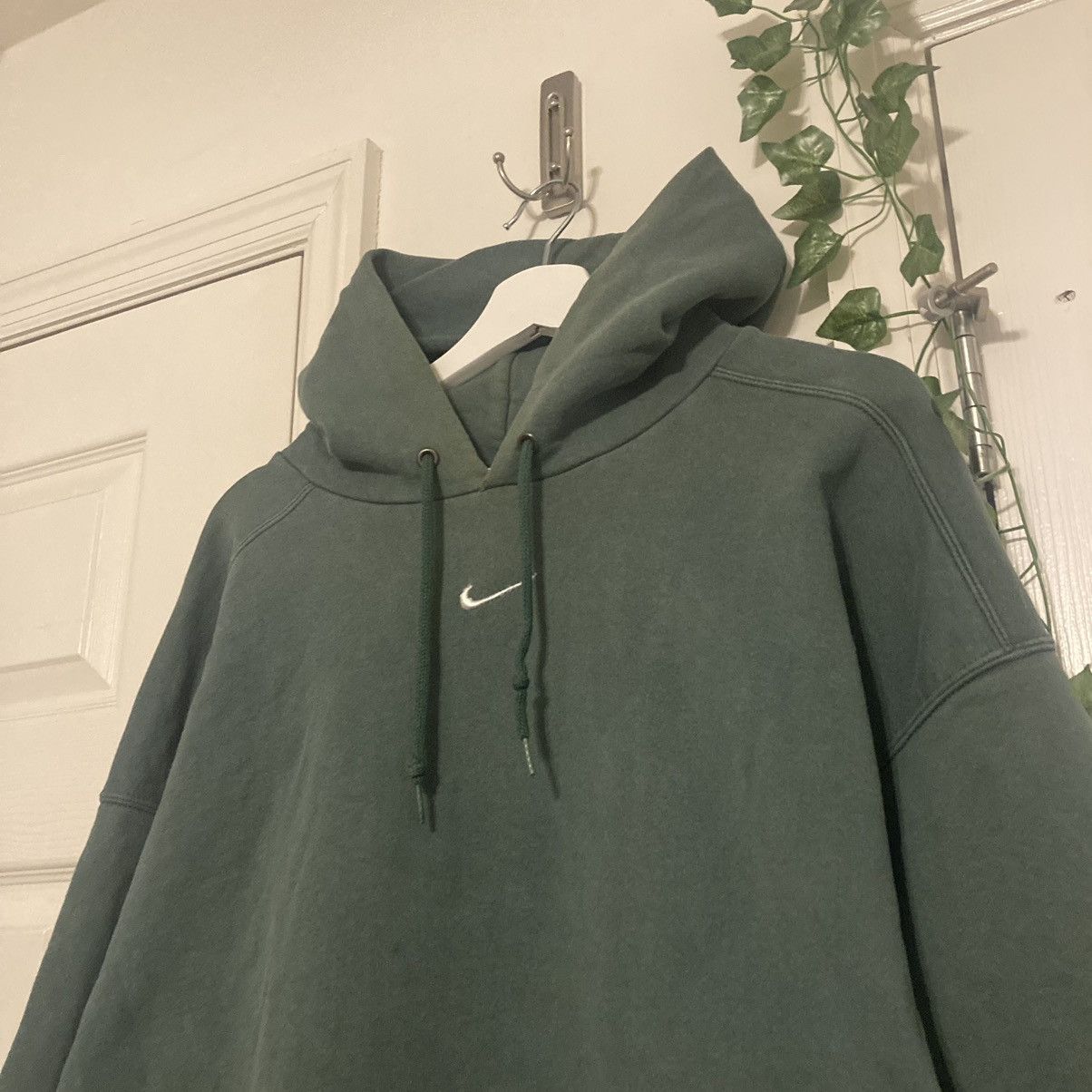 image of Vintage 90's Nike Made In Usa Center Swoosh Hoodie in Forest Green, Men's (Size 2XL)