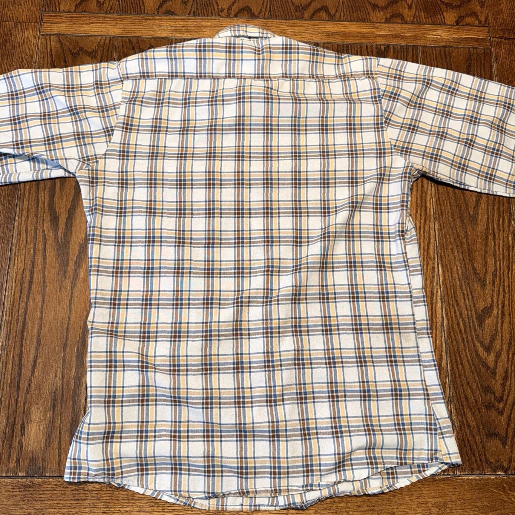 Vintage VTG Big Mac Mens XL Blue Beige Plaid 80’s Long Sleeve Button Up USA Shirt Size US XL / EU 56 / 4 - 6 Thumbnail