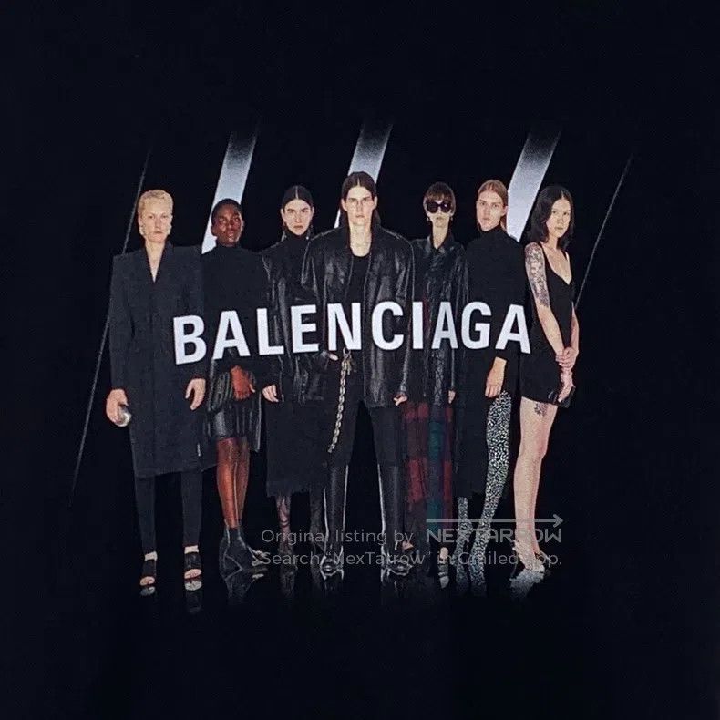Balenciaga Balenciaga Black Logo Letter Printed Cotton Crew Neck Shor Size US XS / EU 42 / 0 - 4 Thumbnail