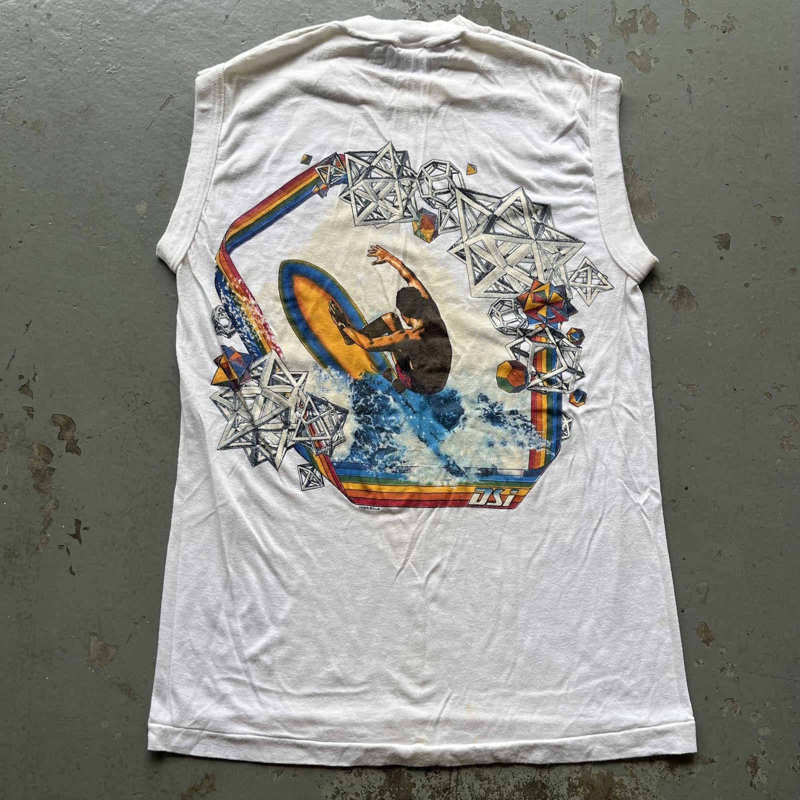 Signal Sport × Vintage Vintage 80s DSI Surf M.C. Escher Tank Top Sleeveless Shirt Size US M / EU 48-50 / 2 - 1 Thumbnail
