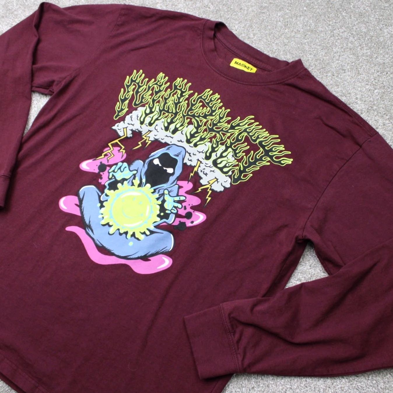 Market Market Shirt Mens Large Maroon The Alchemist 100% Cotton Long Sleeve Pullover Shirt Size US L / EU 52-54 / 3 - 2 Thumbnail