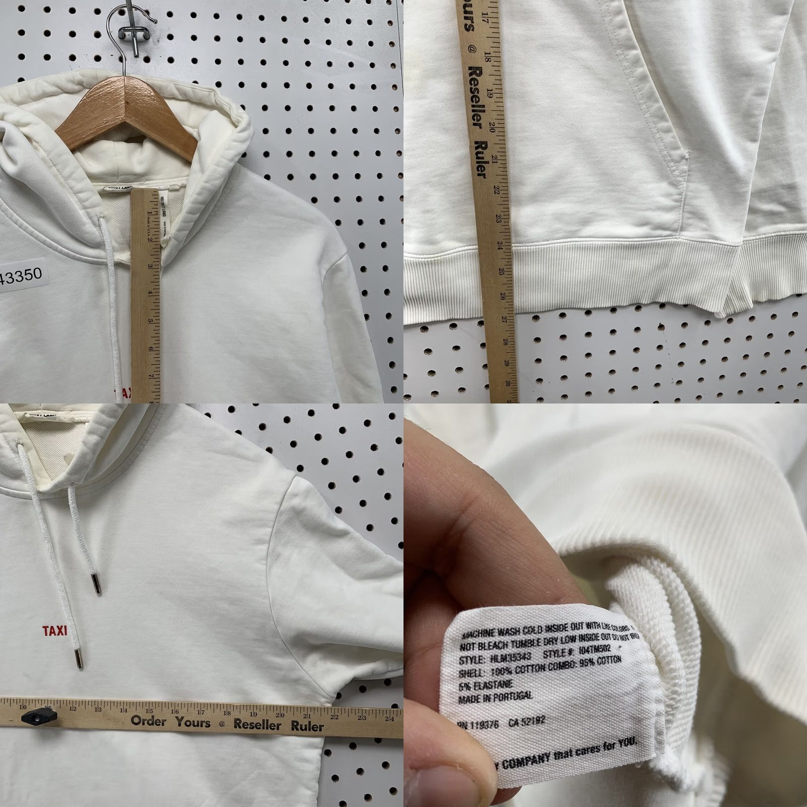 Helmut Lang HELMUT LANG Hoodie Sweatshirt Mens Medium White Long Sleeve Hooded Taxi Size US M / EU 48-50 / 2 - 9 Thumbnail