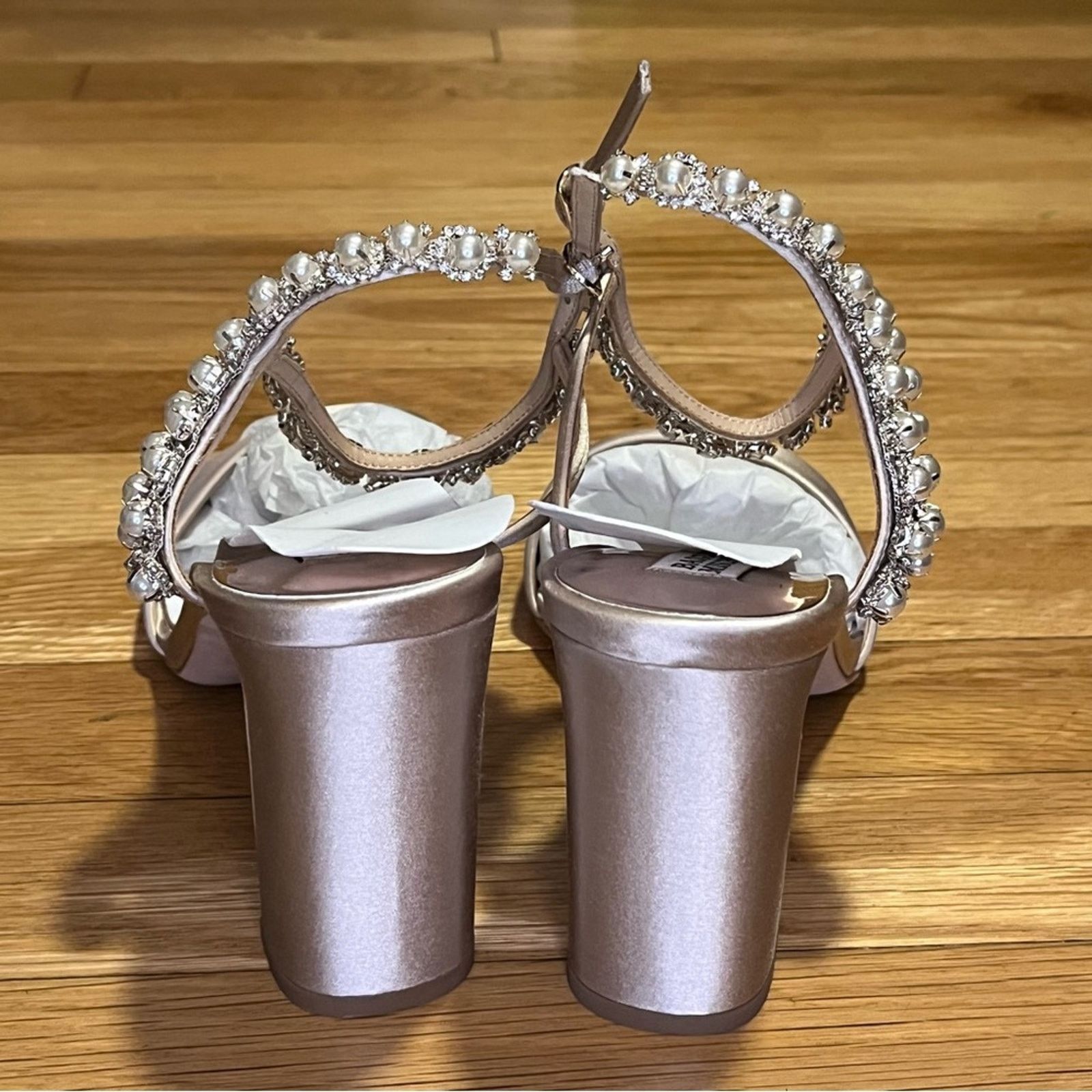 Badgley Mischka Badgley Mischka Korina Satin Heeled Sandals - Size 9 Size US 9 / IT 39 - 11 Thumbnail