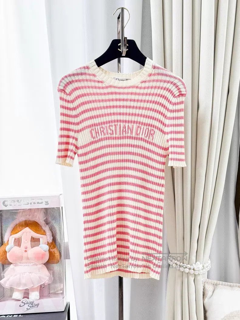 Dior Dior Striped knitted short sleeves Size XS / US 0-2 / IT 36-38 - 1 Thumbnail