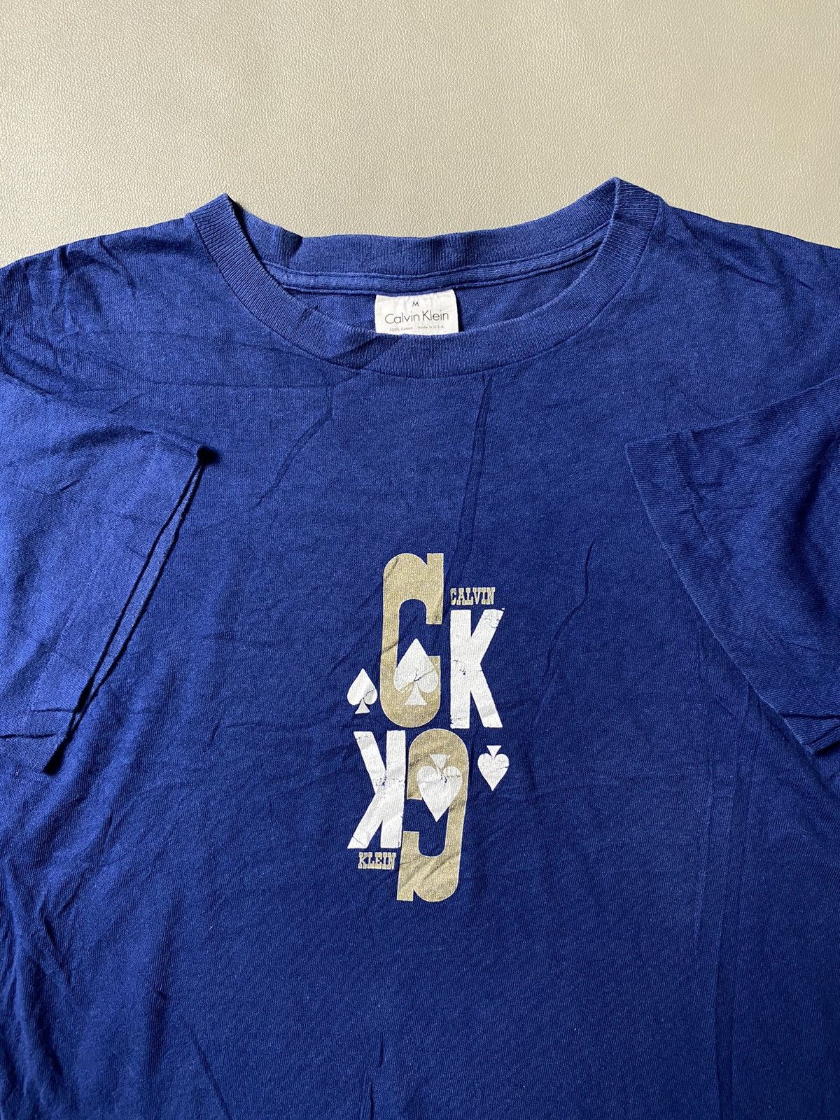 Calvin Klein × Vintage Vintage Calvin Klein Spade Card Tshirt Size US M / EU 48-50 / 2 - 1 Thumbnail