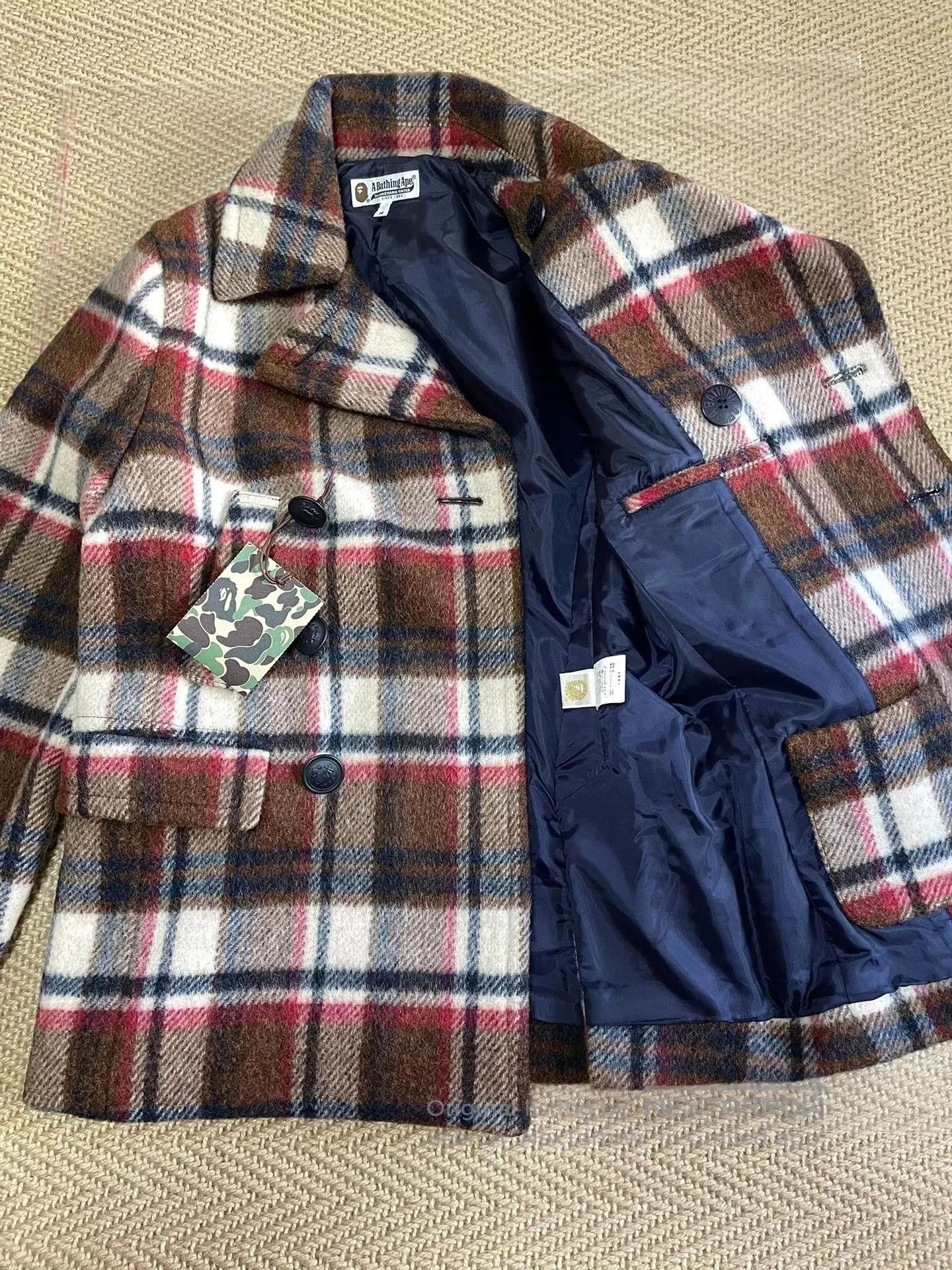 Bape bape check wool double-breasted coat. Size US M / EU 48-50 / 2 - 2 Thumbnail
